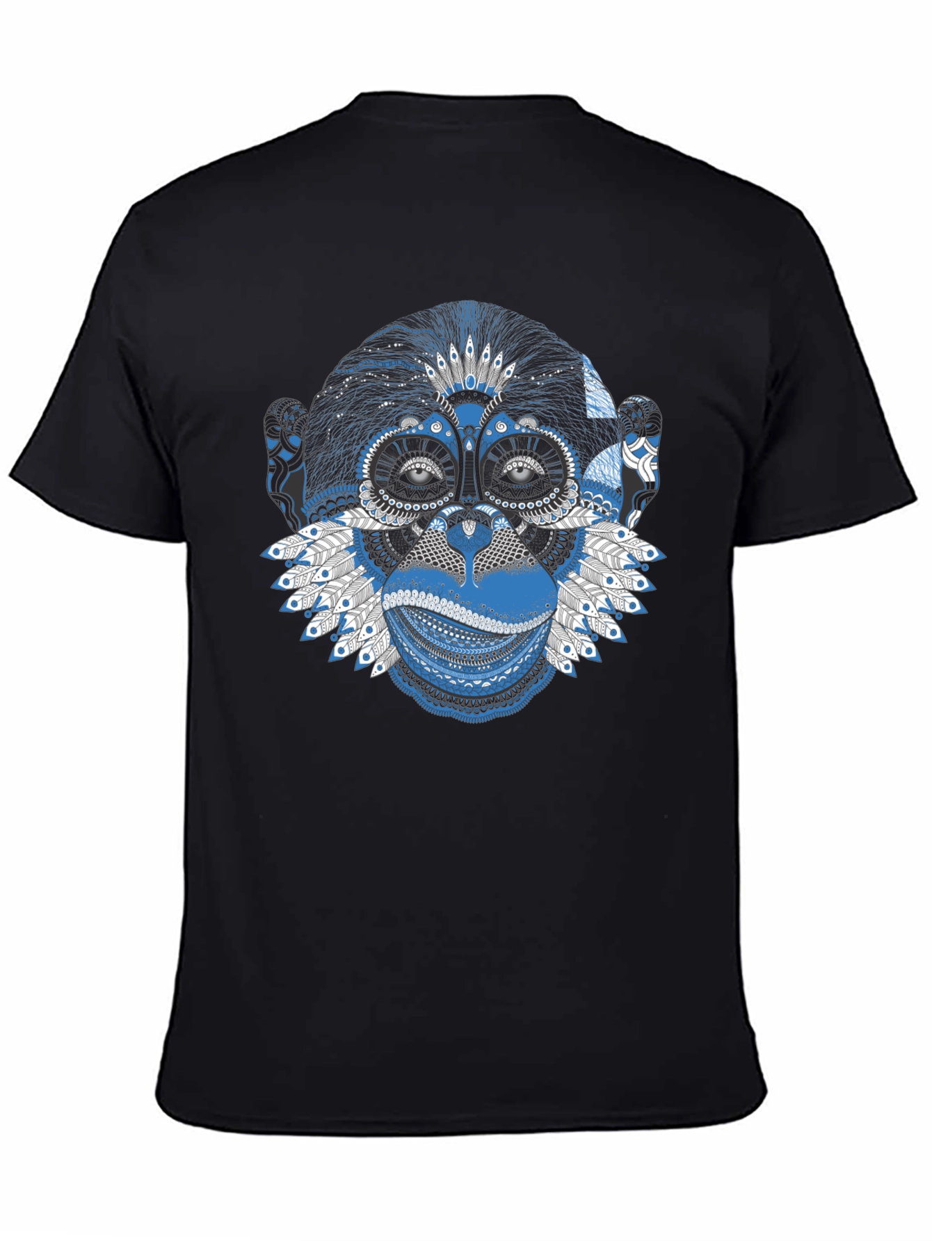 Monkey Art Graphic Tee - Cool Black T-Shirt