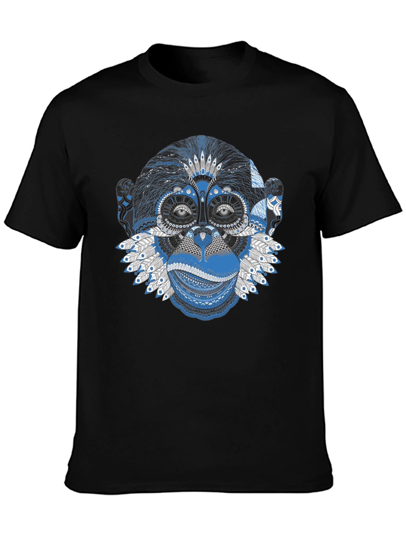 Monkey Art Graphic Tee - Cool Black T-Shirt