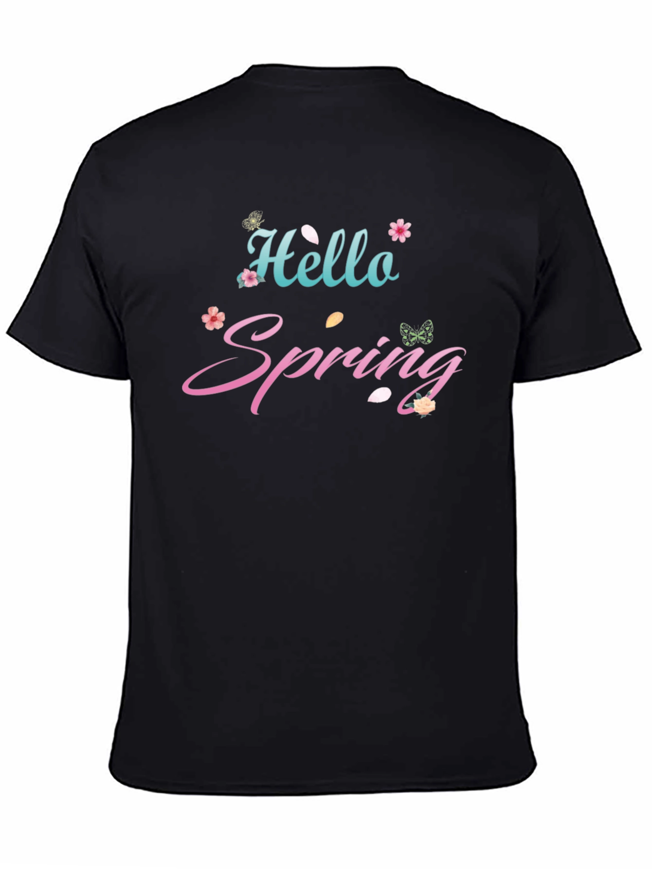 Hello Spring Black T-Shirt
