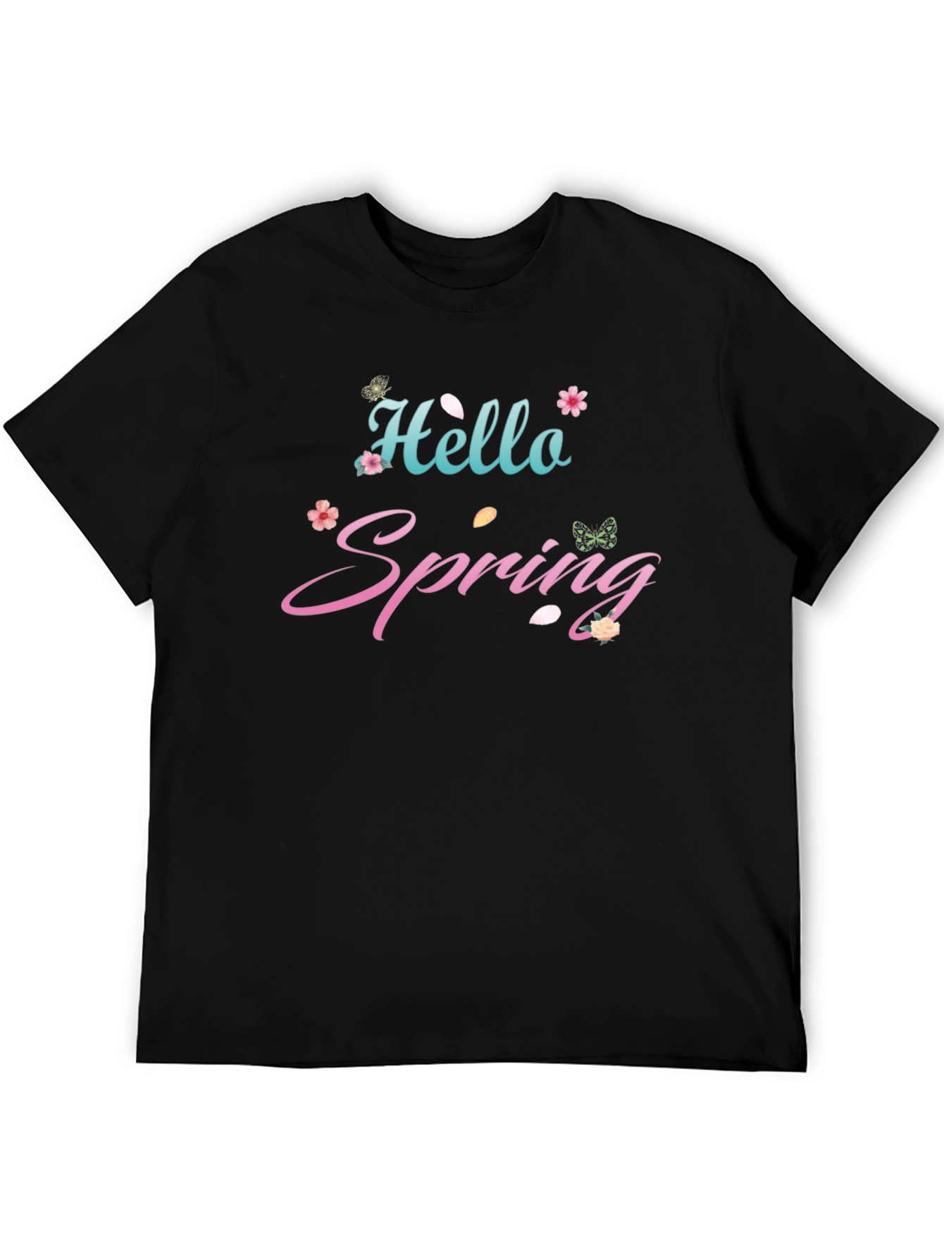 Hello Spring Black T-Shirt