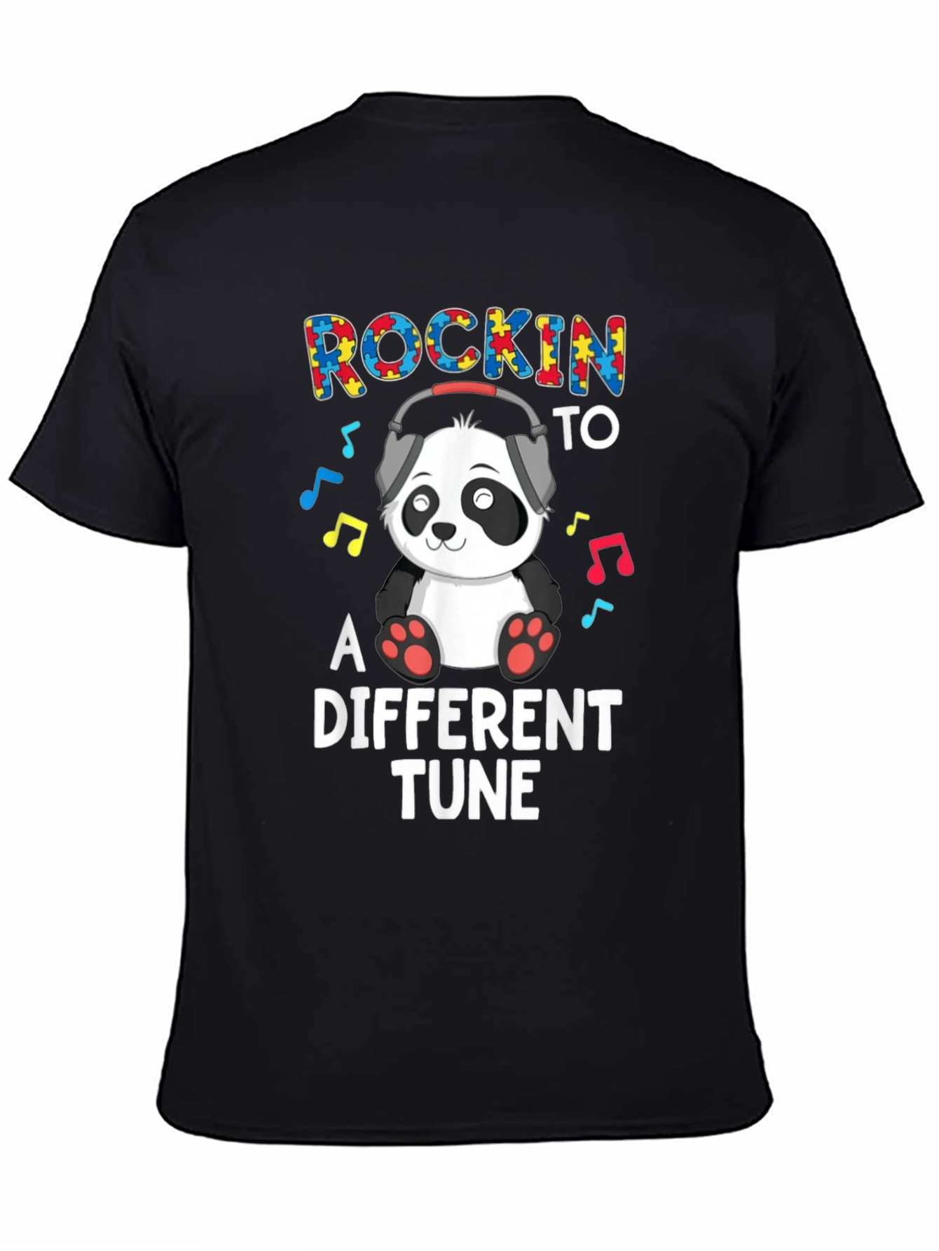 Rockin to a Different Tune Autism Panda T-Shirt