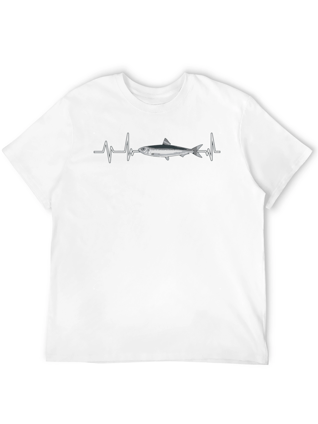 Fish Heartbeat Graphic Tee - Funny Fishing T-Shirt