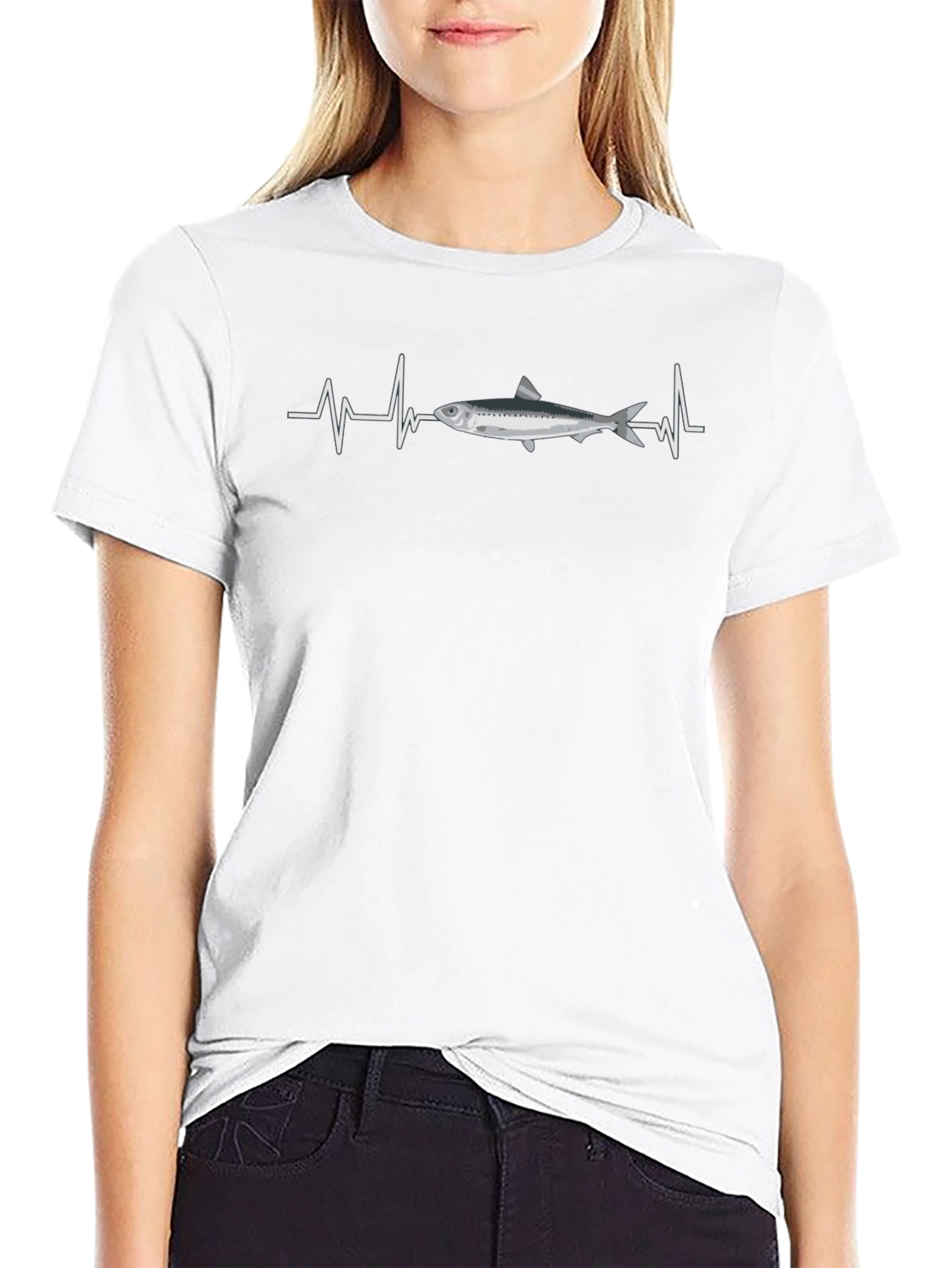 Fish Heartbeat Graphic Tee - Funny Fishing T-Shirt