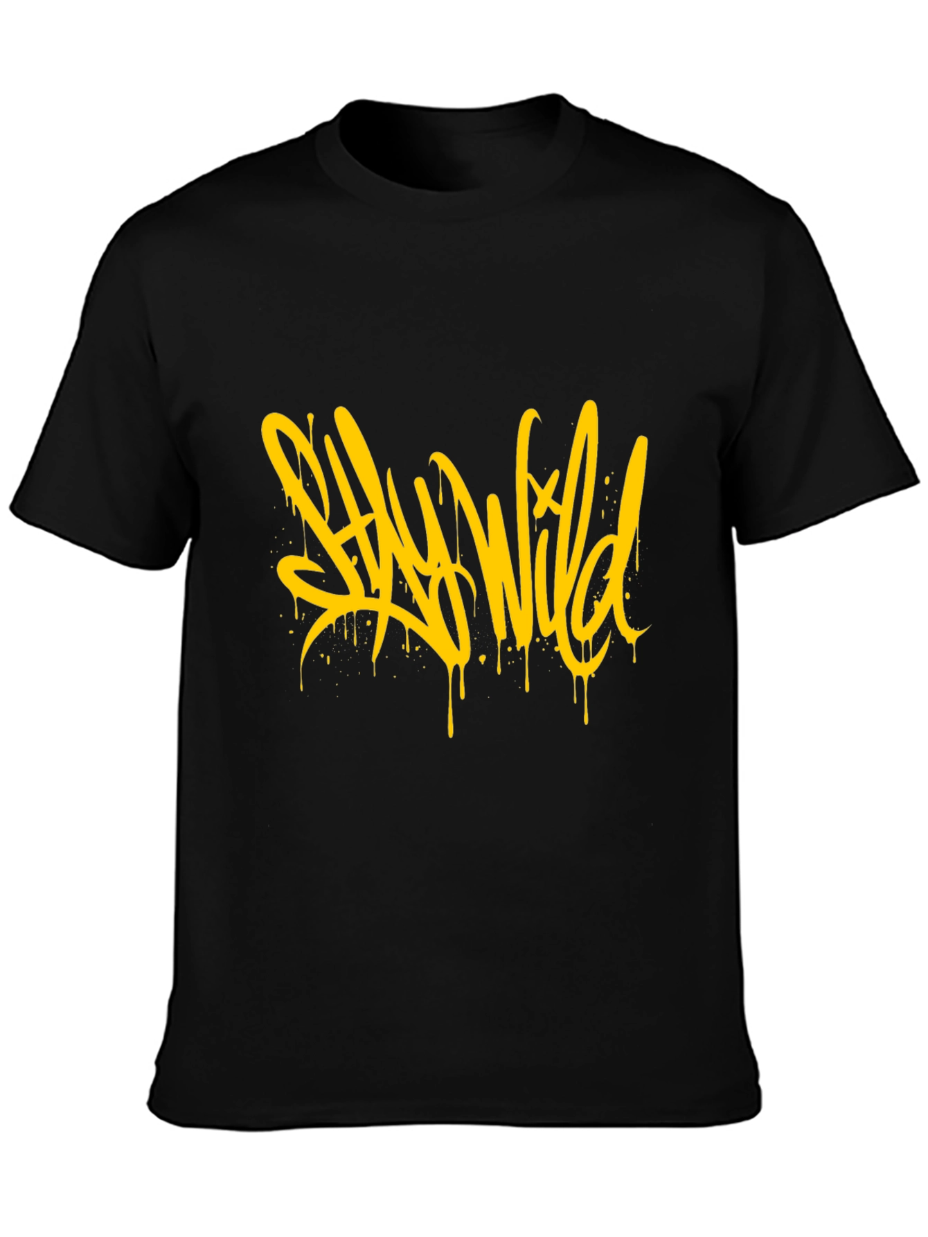 Stay Wild Graphic Black T-Shirt