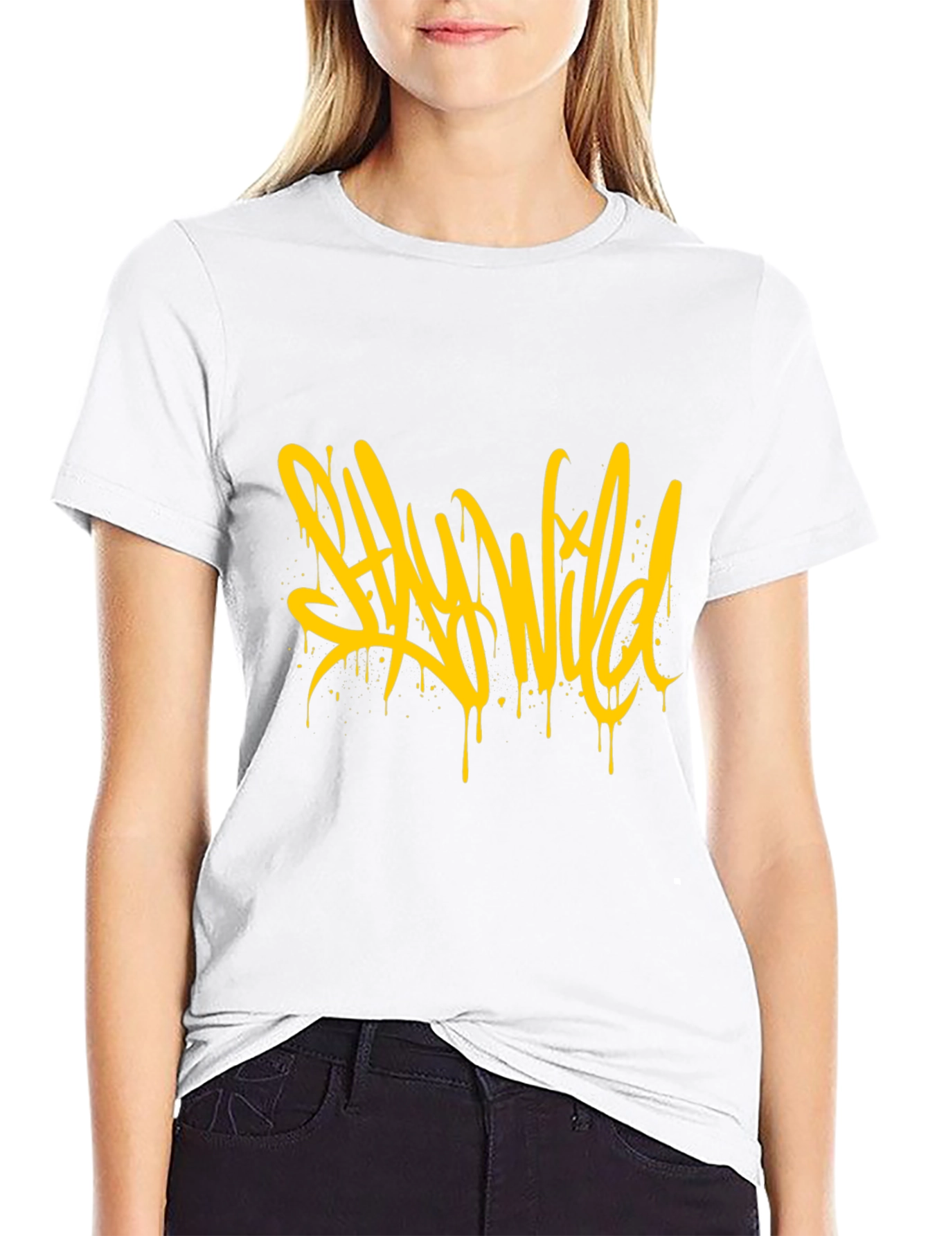 Stay Wild Graphic Black T-Shirt
