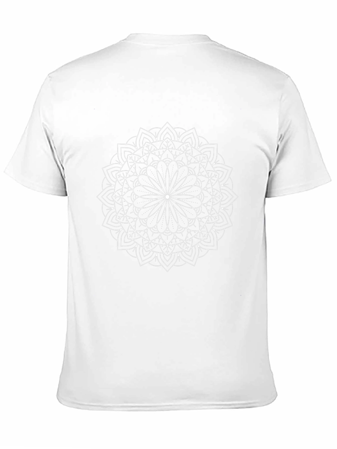 Black T-Shirt with White Mandala Design