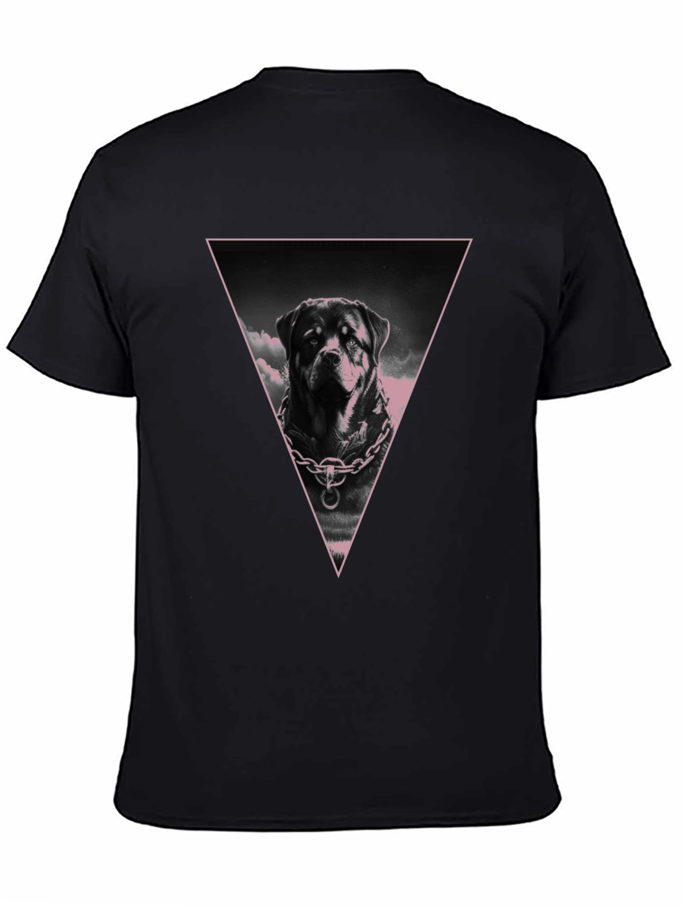 Rottweiler Triangle Graphic Tee - Black Cotton Blend