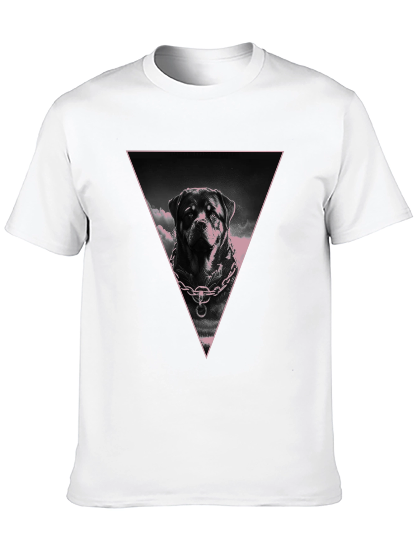 Rottweiler Triangle Graphic Tee - Black Cotton Blend