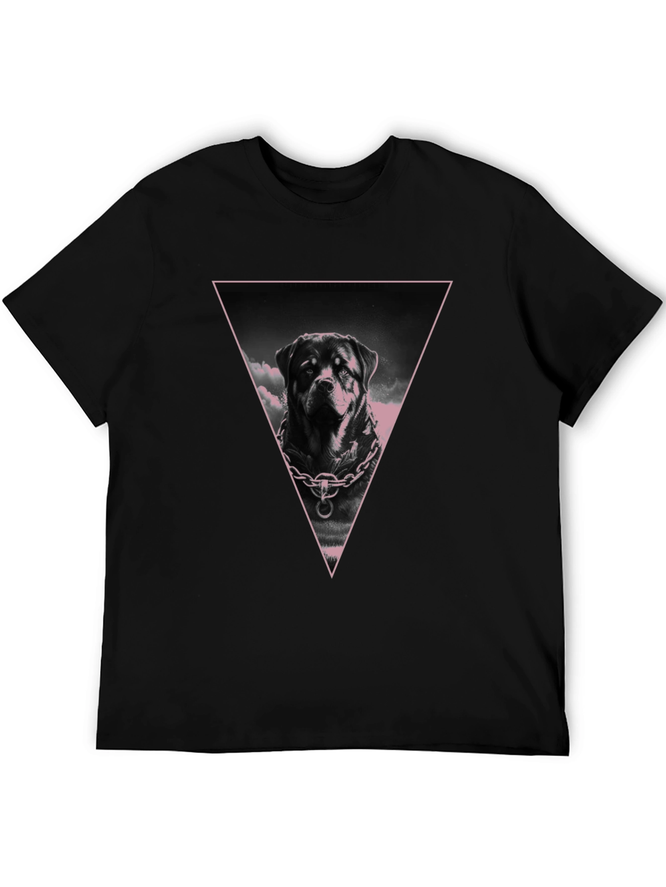 Rottweiler Triangle Graphic Tee - Black Cotton Blend