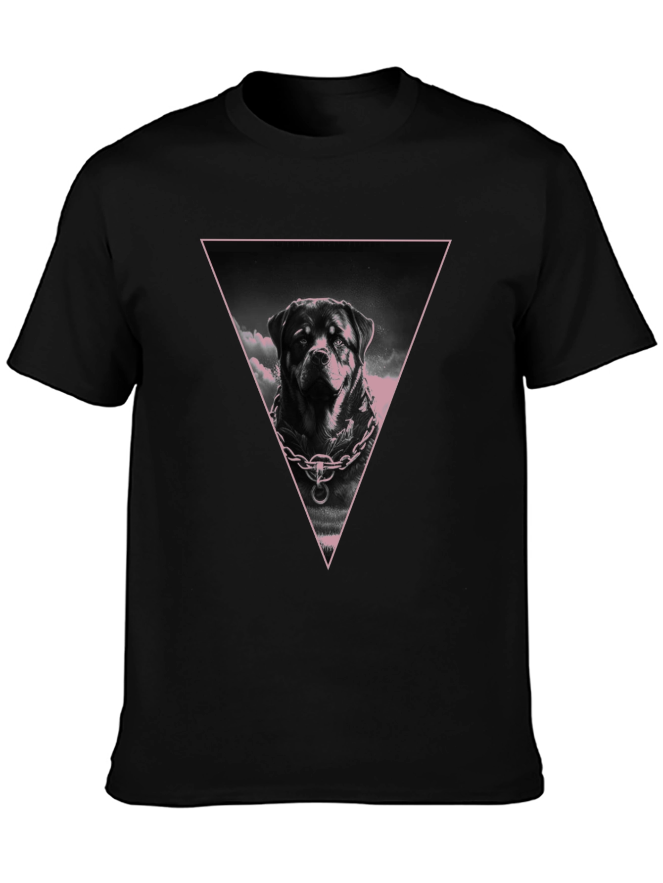 Rottweiler Triangle Graphic Tee - Black Cotton Blend