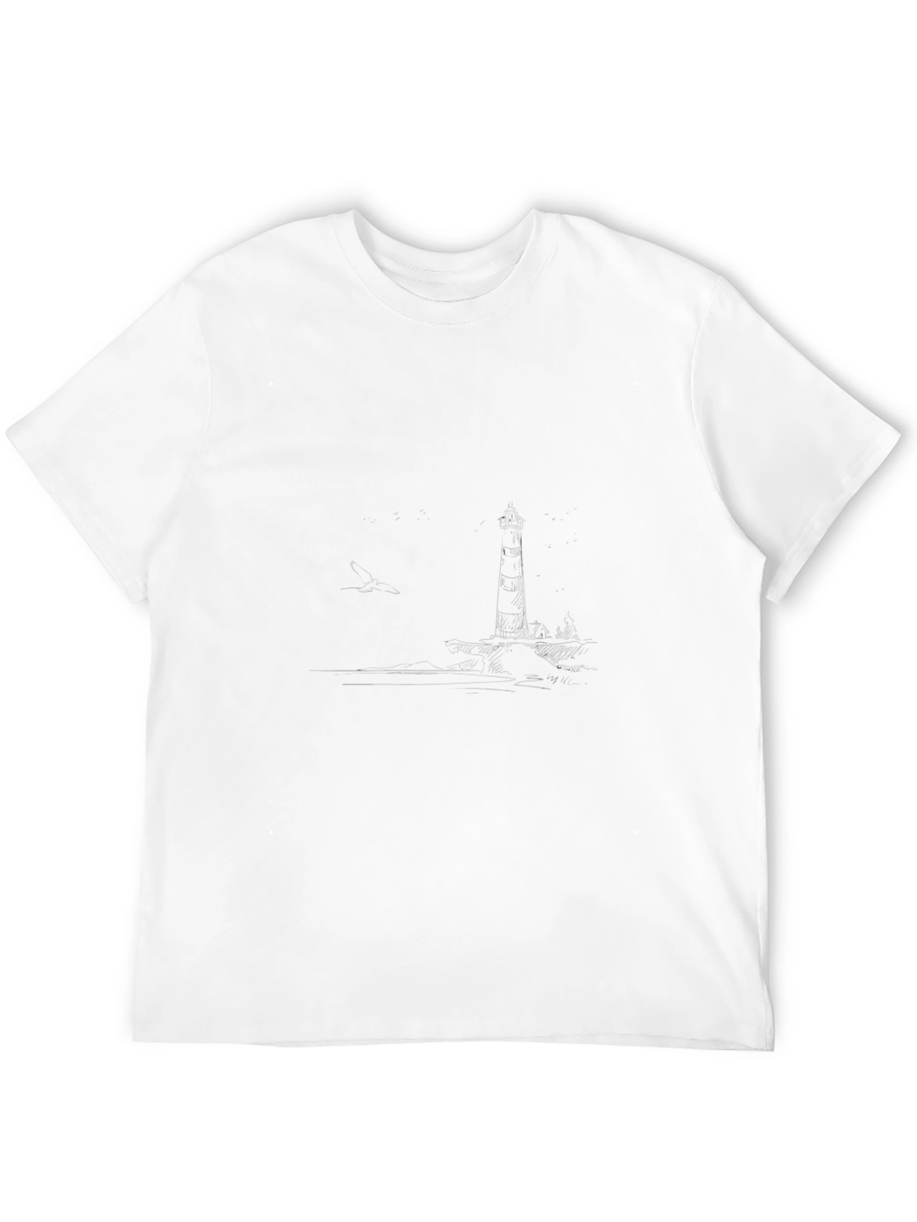 Lighthouse Graphic Tee - Classic Black Cotton Shirt