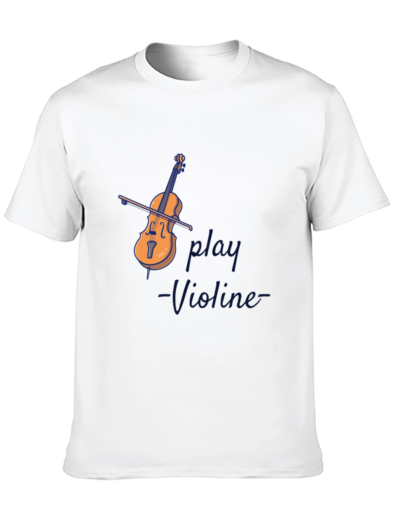 Play Violin Graphic Tee - Black Cotton Comfort