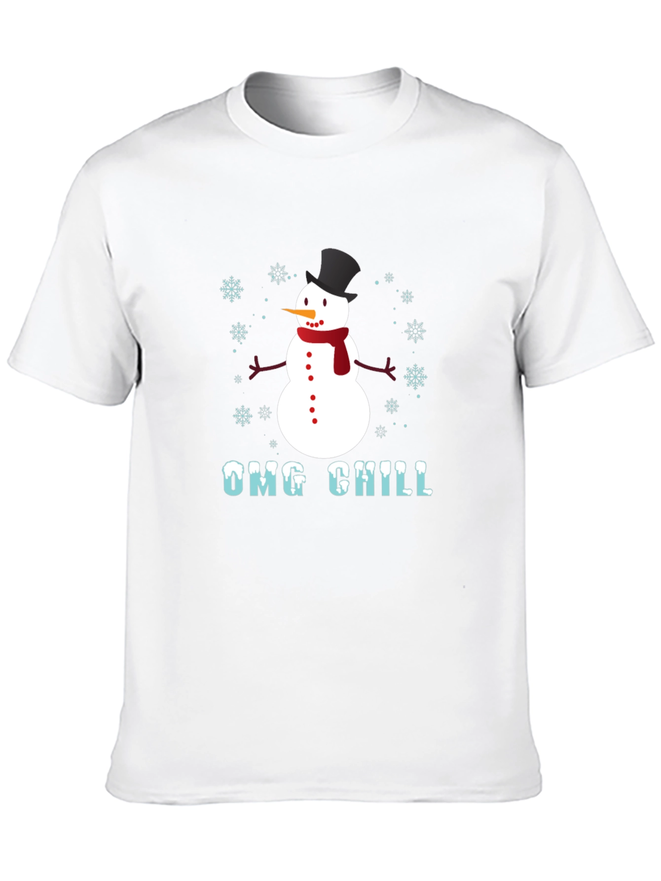 OMG Chill Snowman Graphic Tee - Winter Holiday Shirt