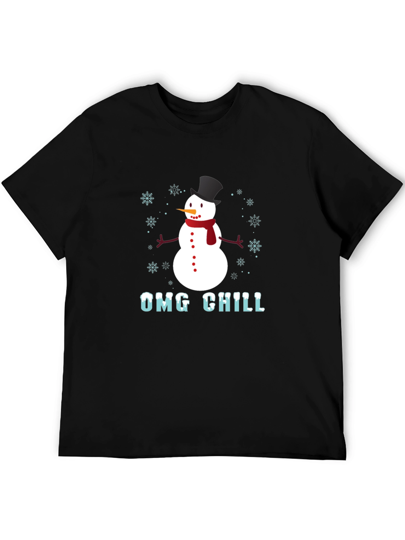 OMG Chill Snowman Graphic Tee - Winter Holiday Shirt