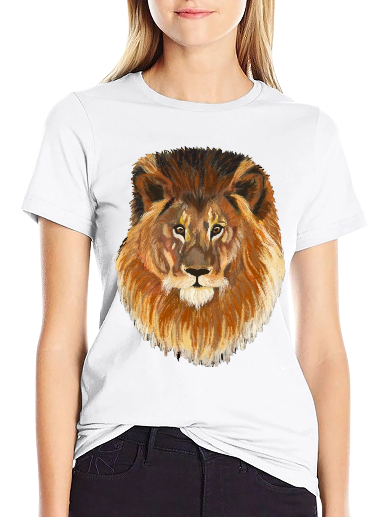 Lion Graphic Tee - Black Cotton Blend