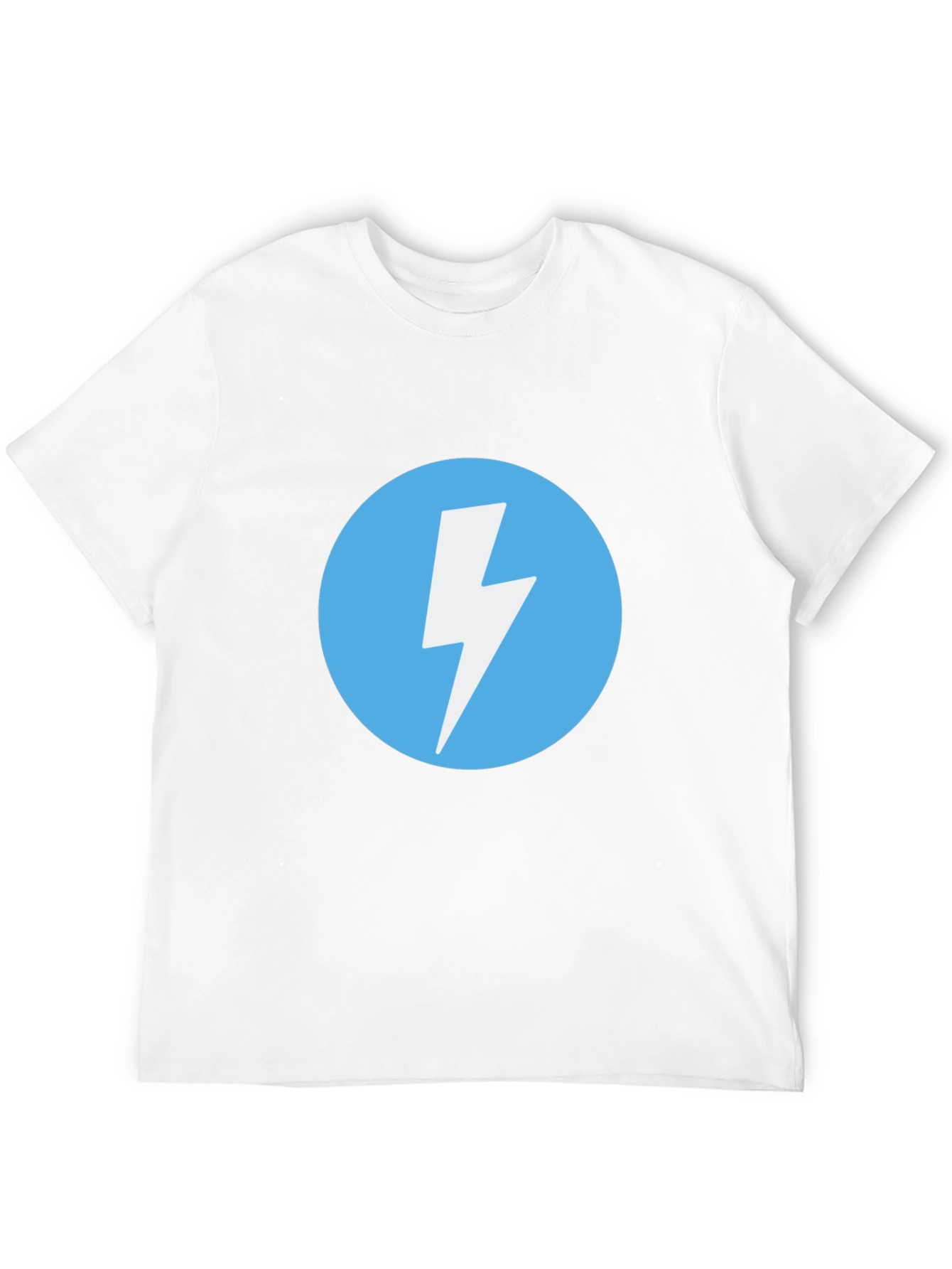 Black T-Shirt with Lightning Bolt Circle Graphic