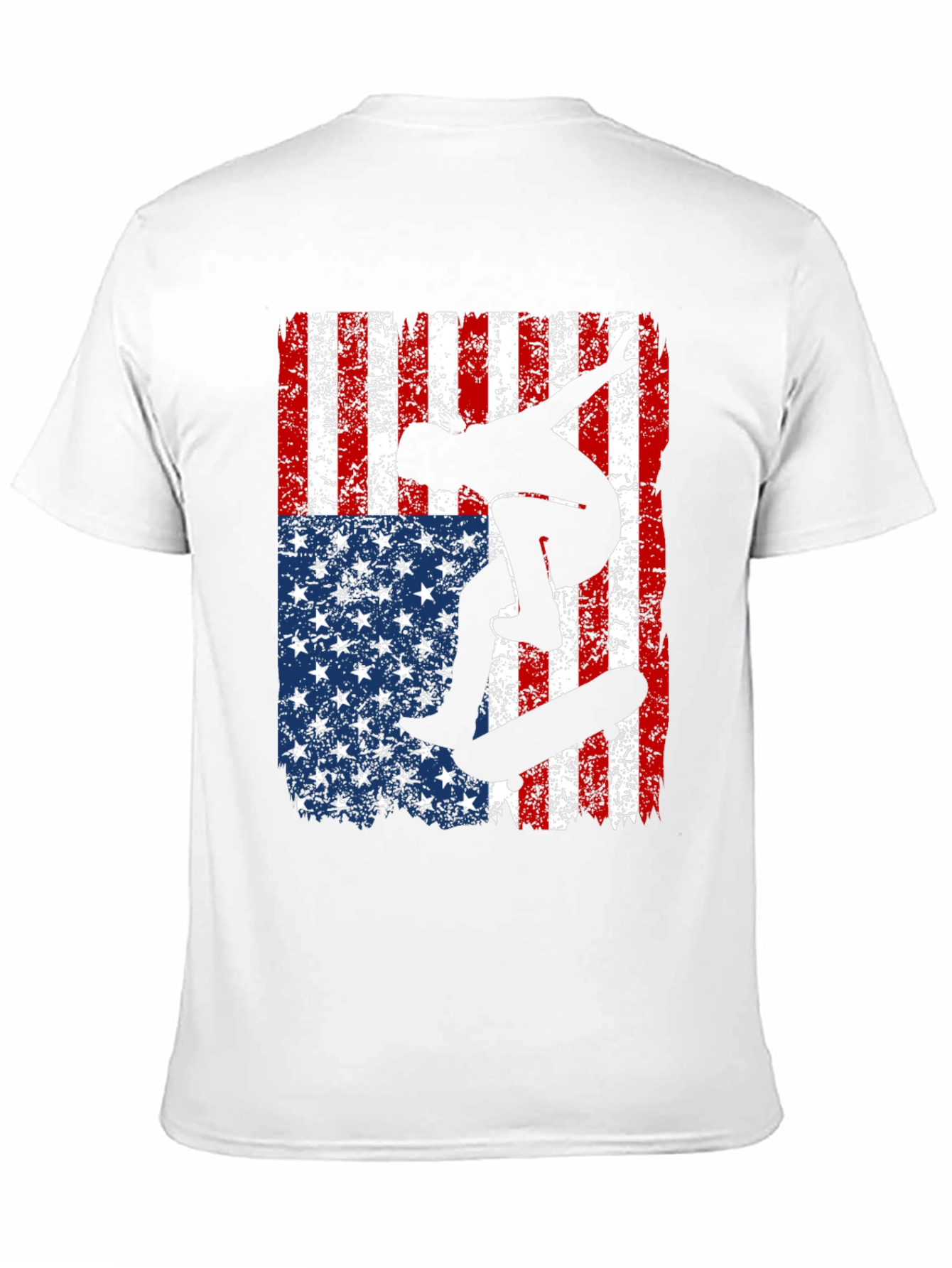 Skateboarder American Flag Graphic T-Shirt