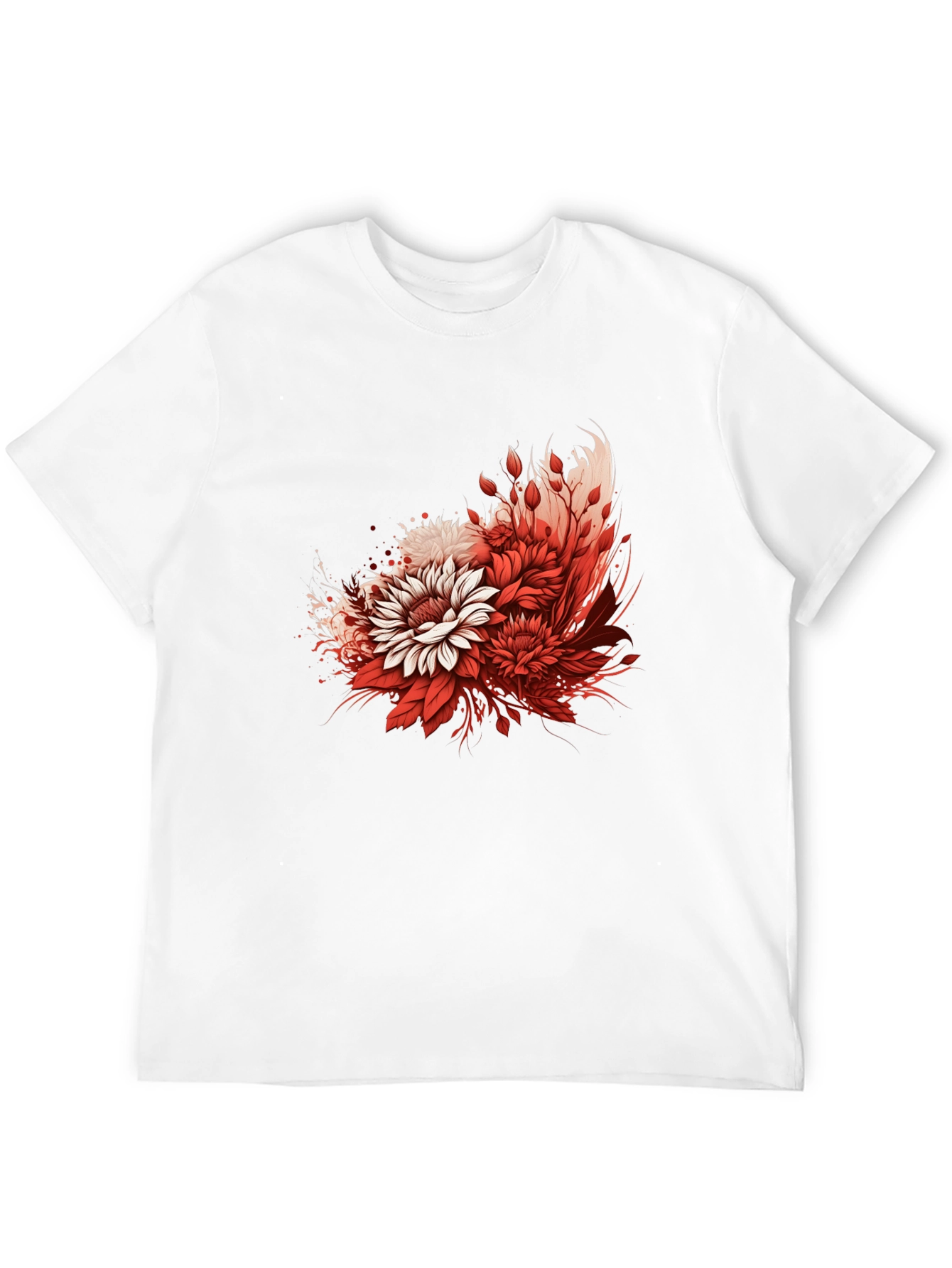 Floral Graphic Print Black T-Shirt