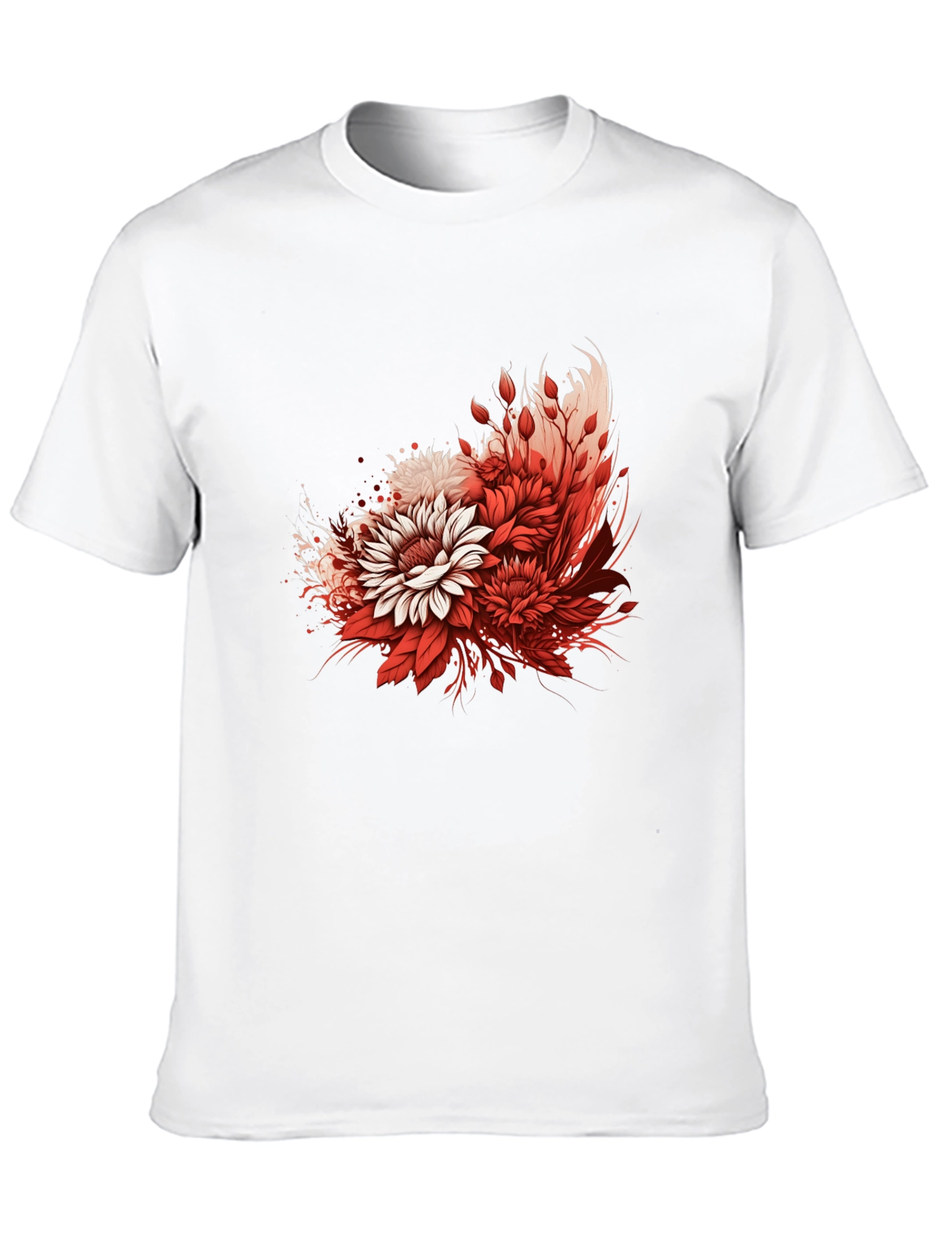 Floral Graphic Print Black T-Shirt