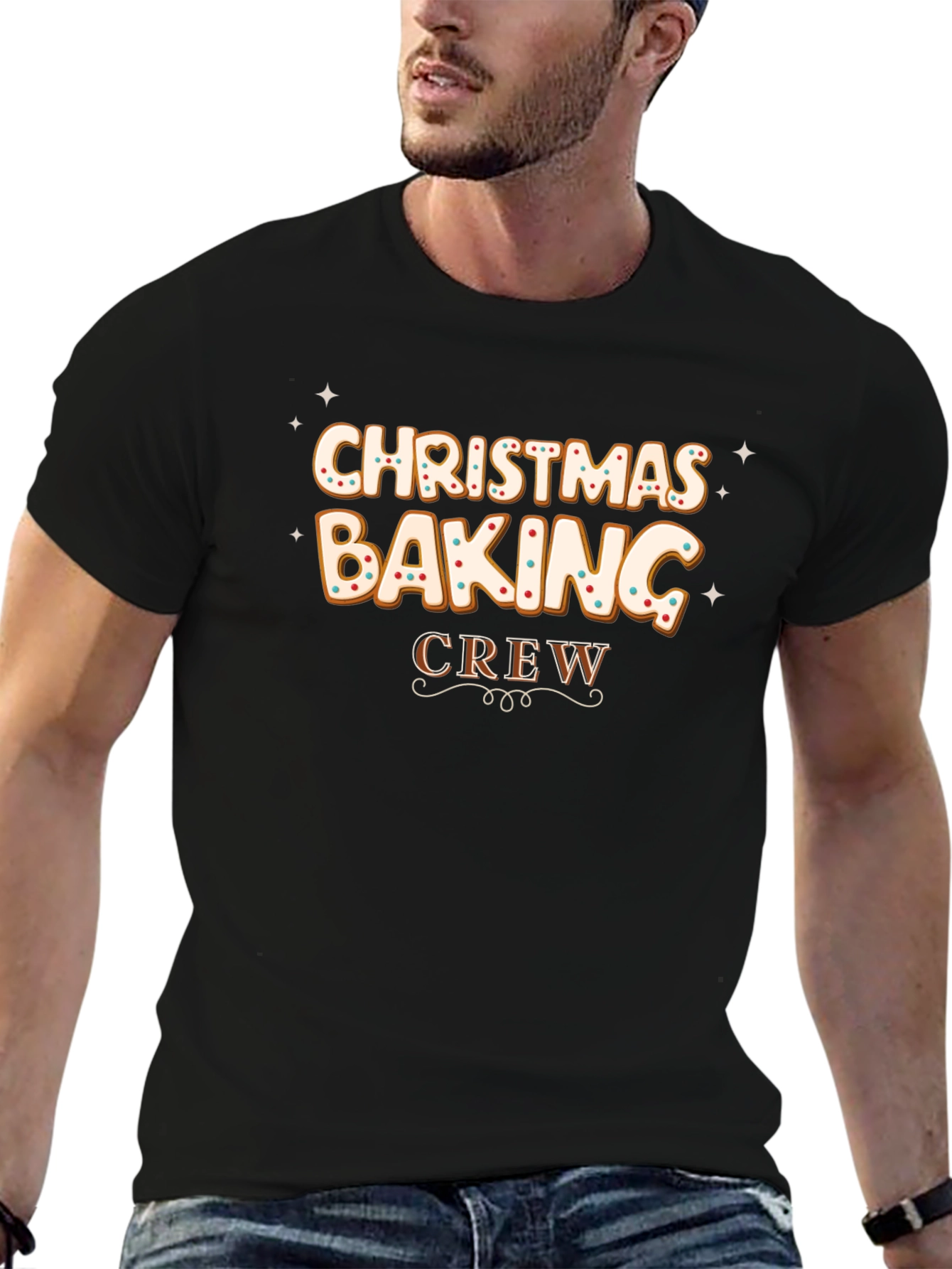Christmas Baking Crew Black T-Shirt