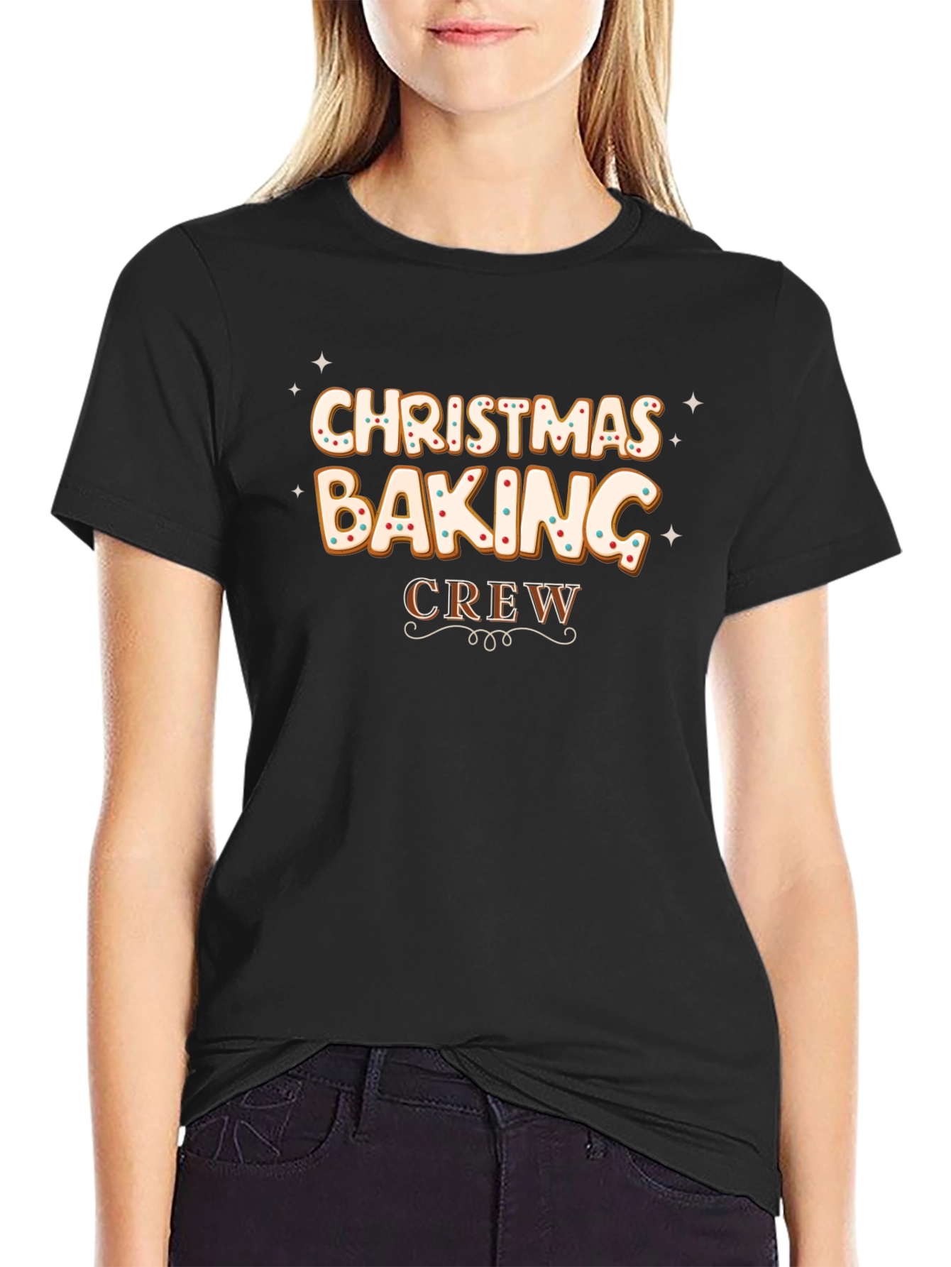 Christmas Baking Crew Black T-Shirt