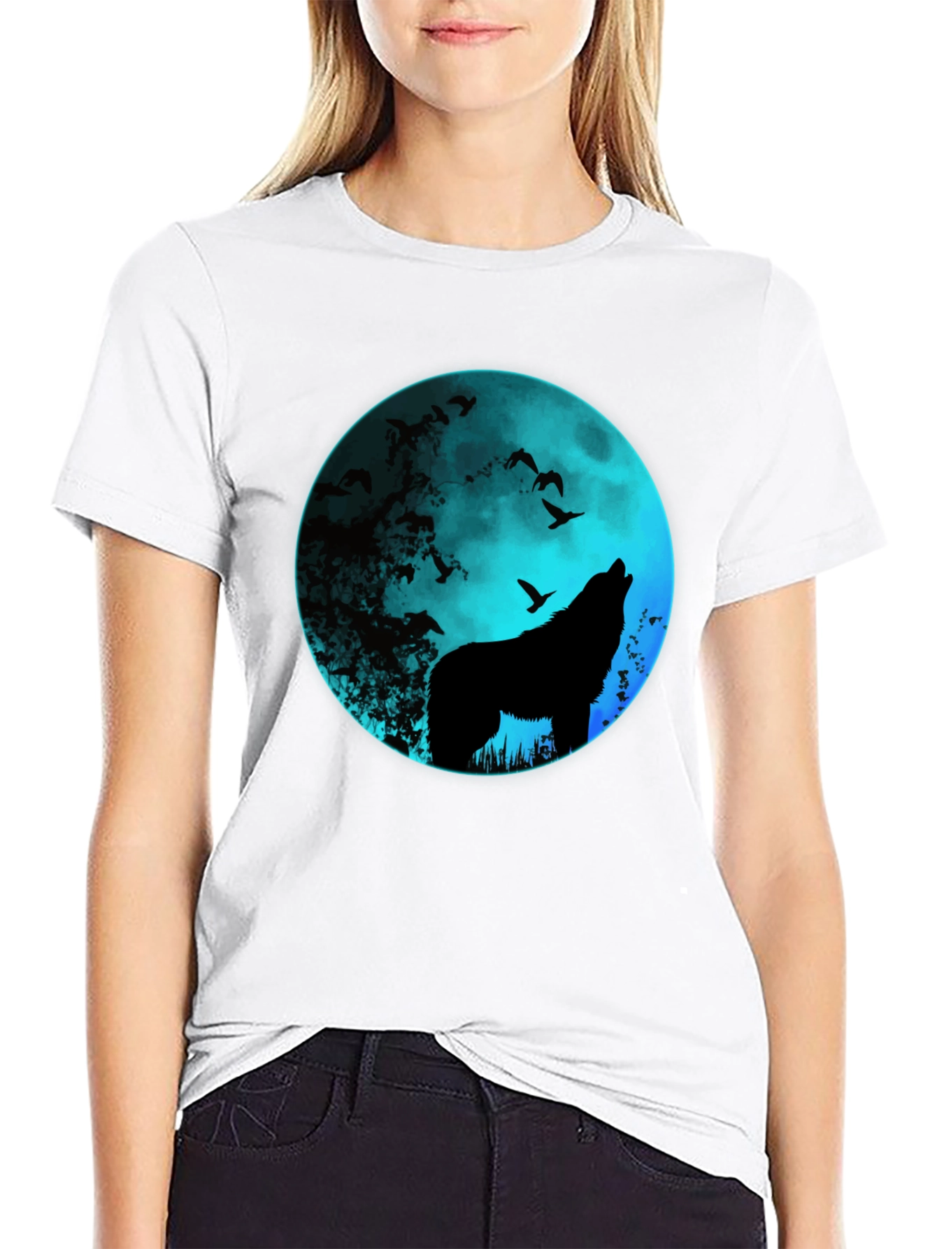 Wolf Moon Graphic Tee - Mens Black T-Shirt