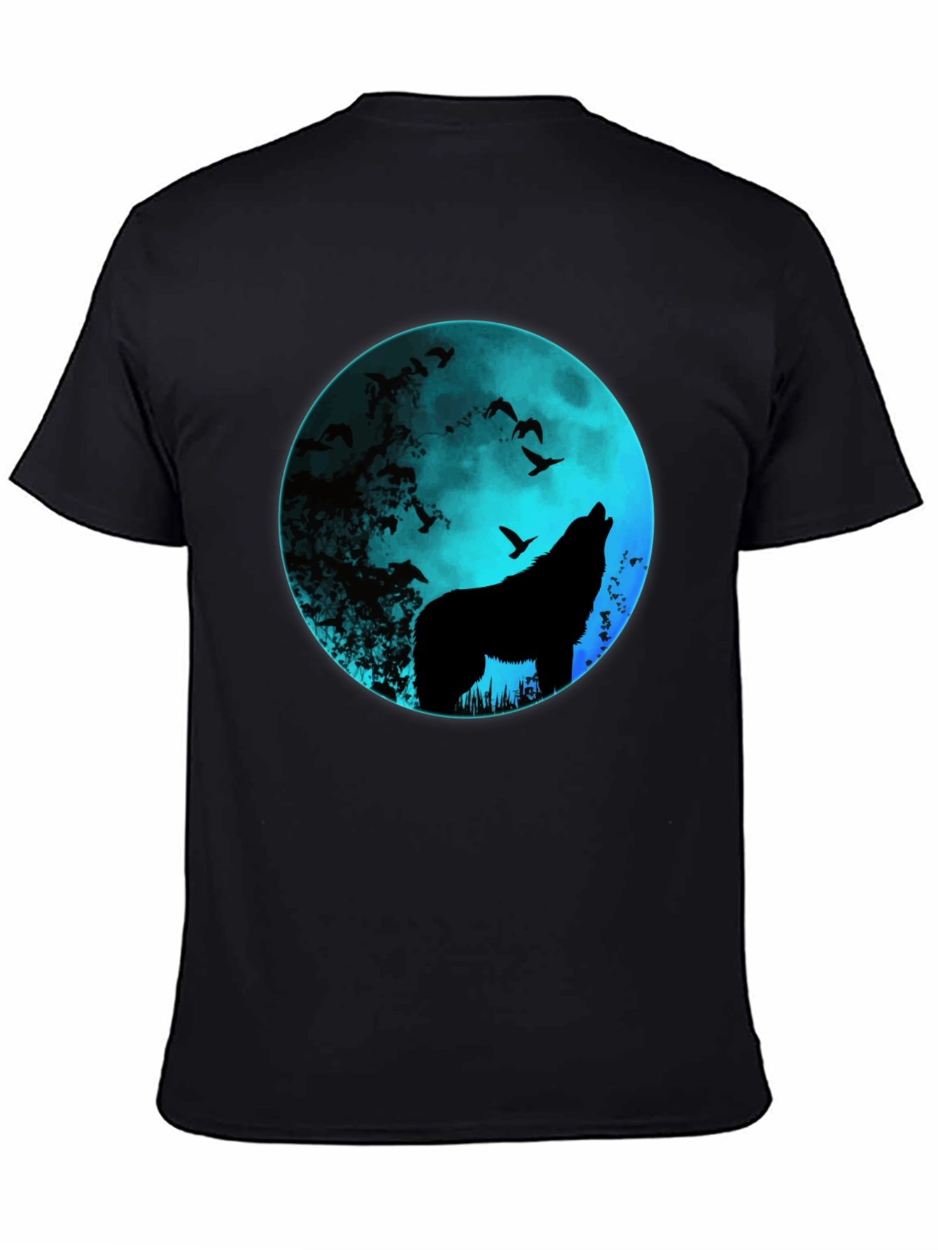 Wolf Moon Graphic Tee - Mens Black T-Shirt