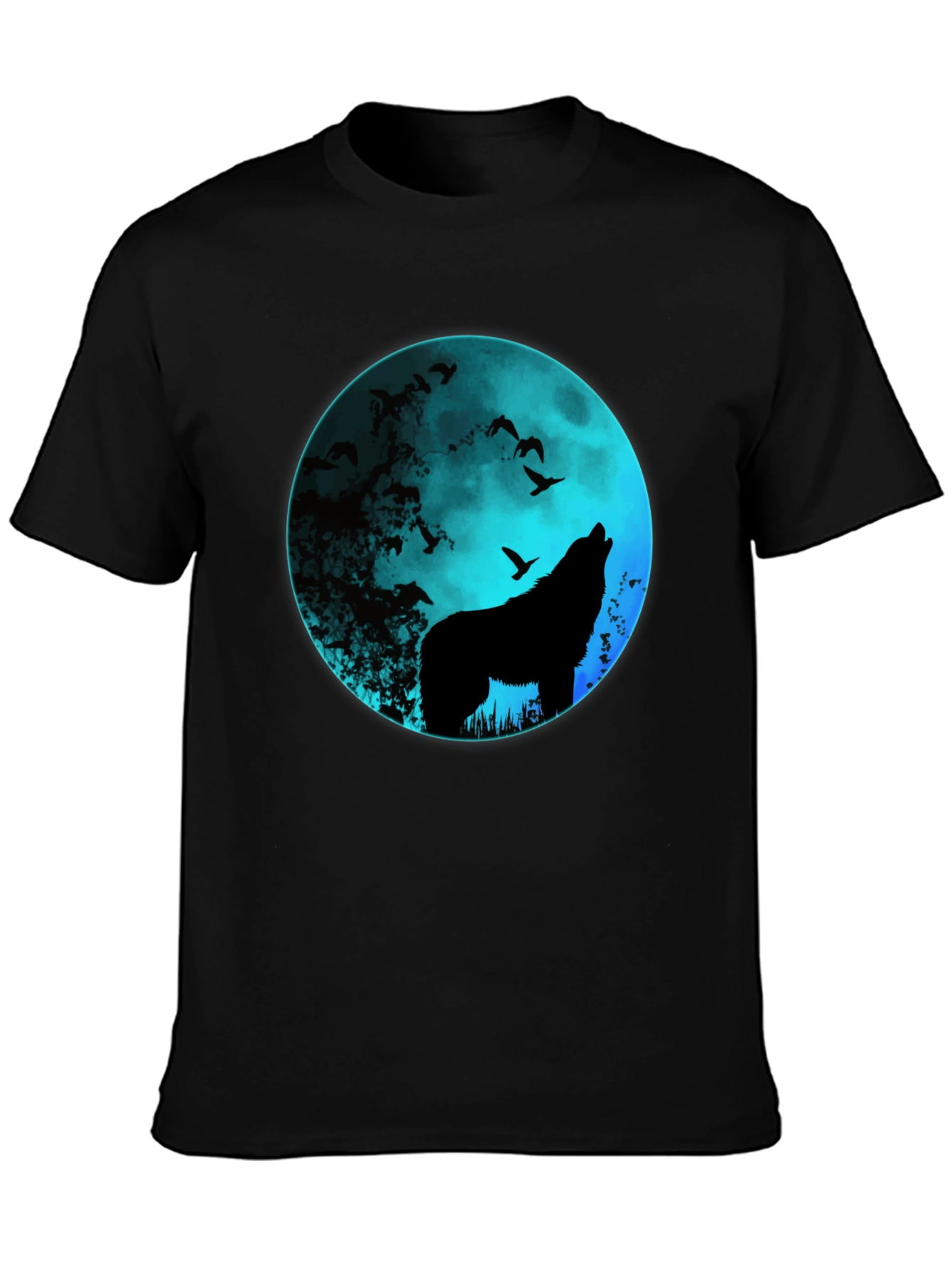 Wolf Moon Graphic Tee - Mens Black T-Shirt