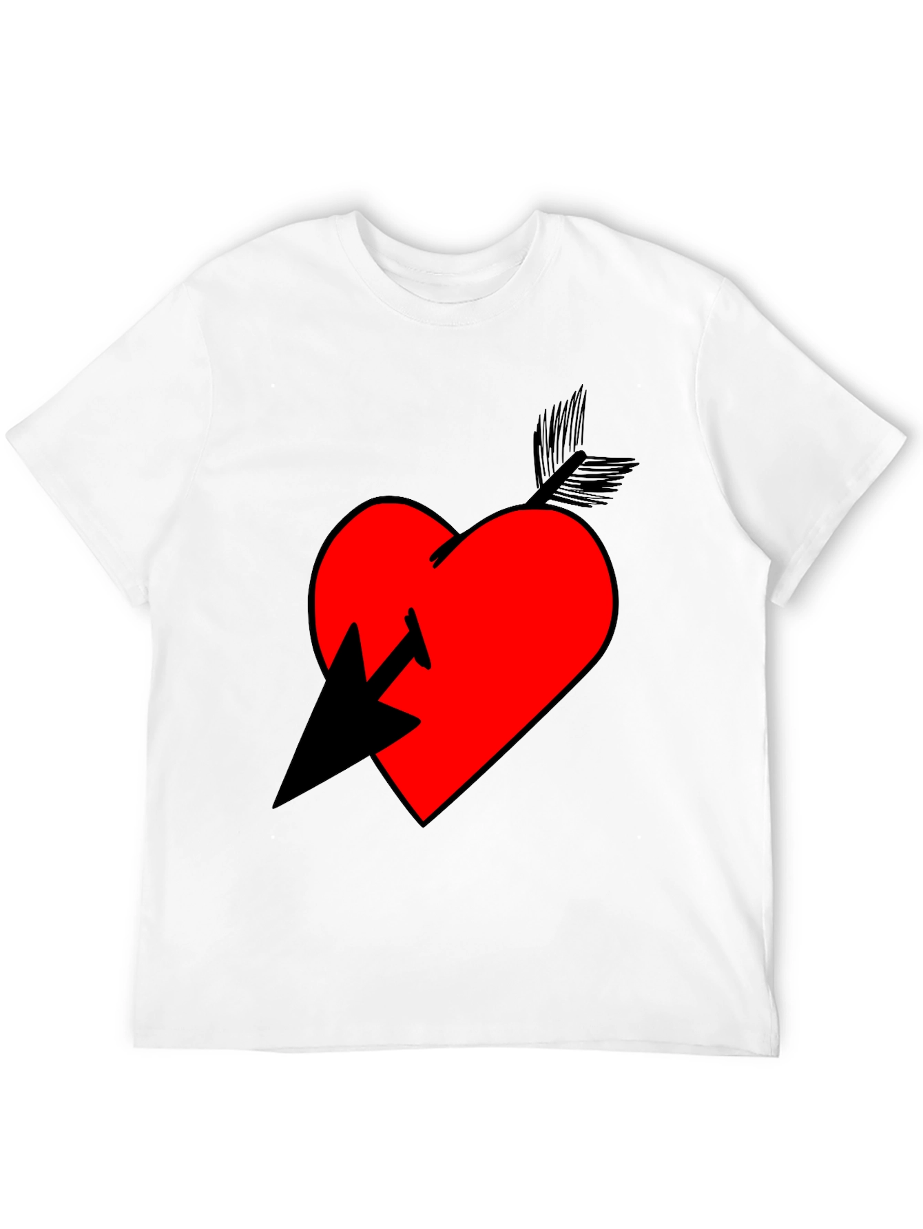Heart Arrow Graphic T-Shirt - Casual Style