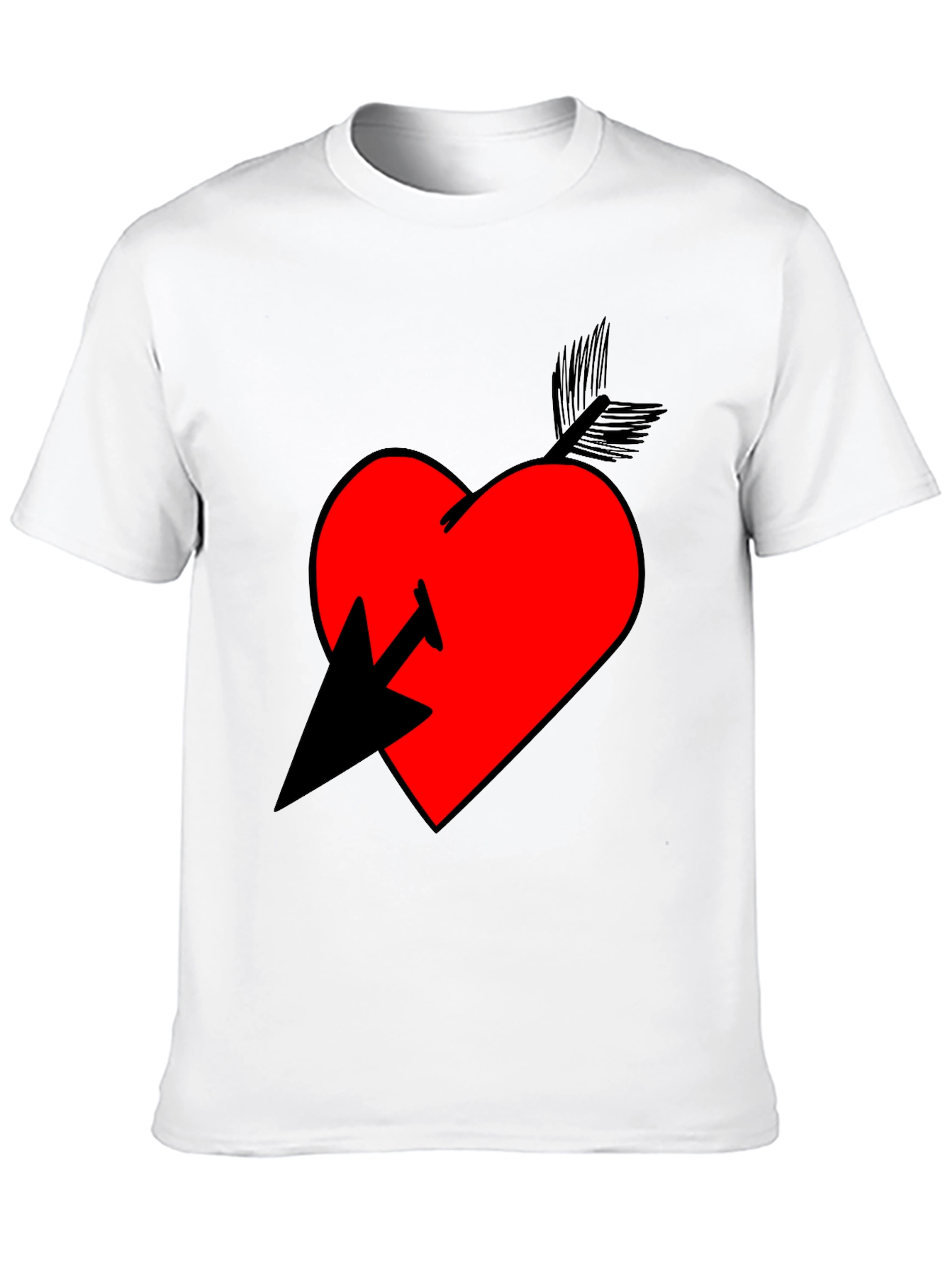 Heart Arrow Graphic T-Shirt - Casual Style