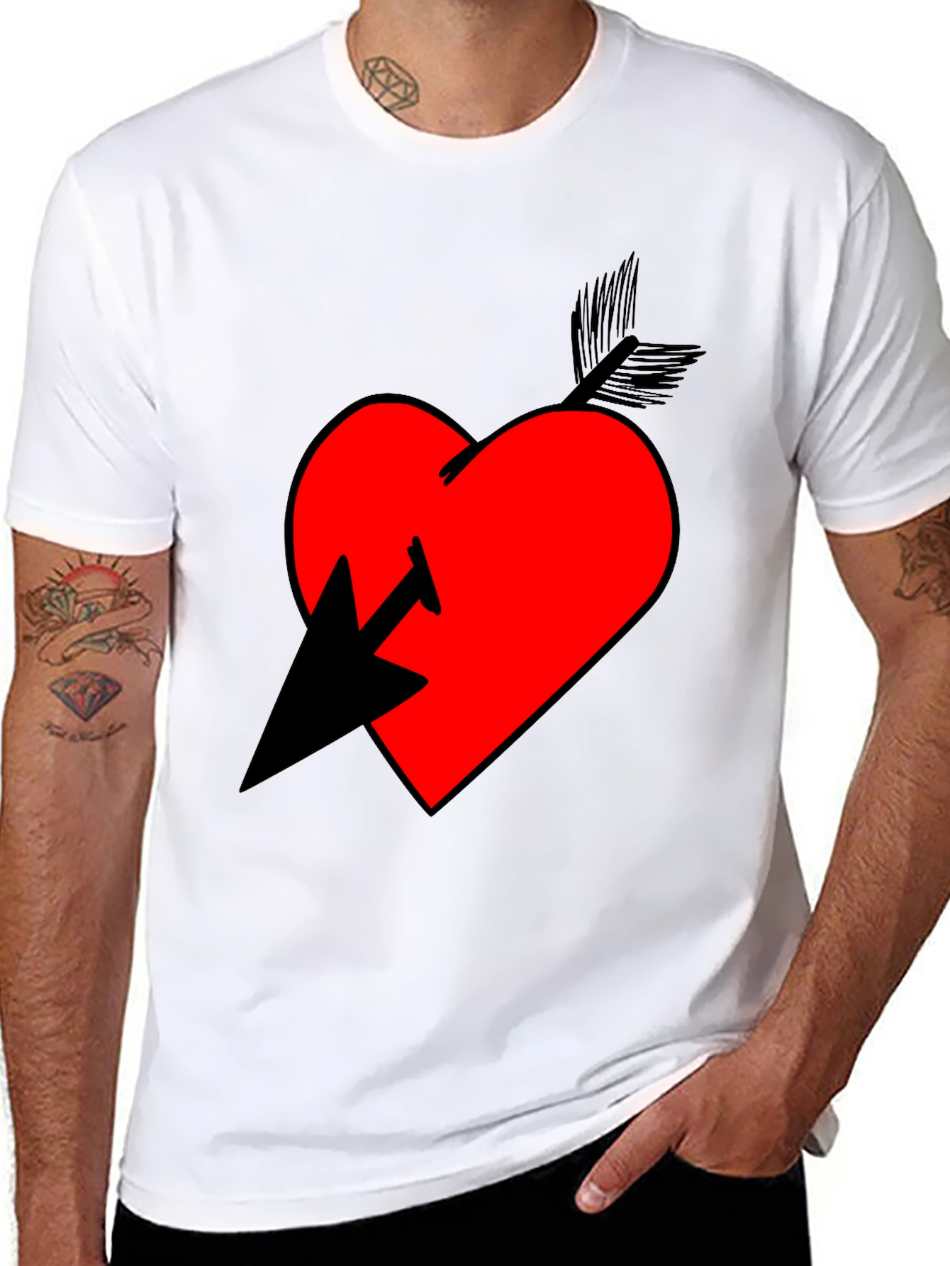 Heart Arrow Graphic T-Shirt - Casual Style