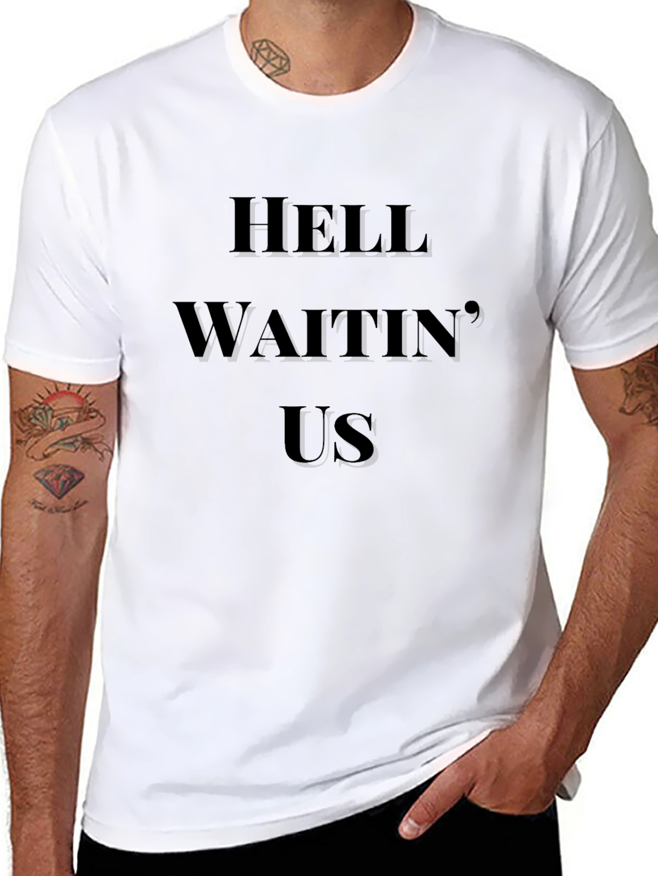 Hell Waitin Us Black T-Shirt