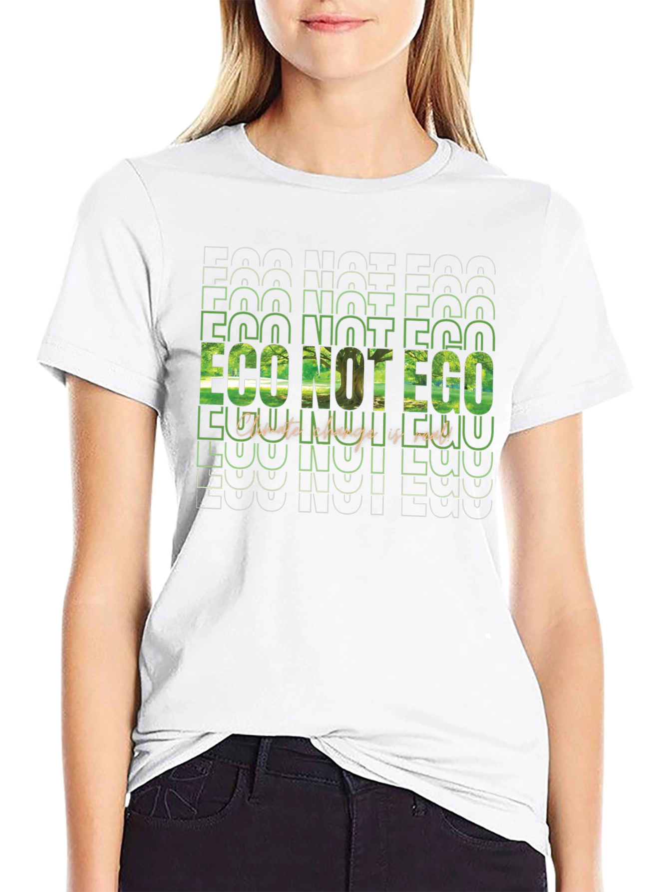 Eco Not Ego Graphic Tee - Climate Change Awareness