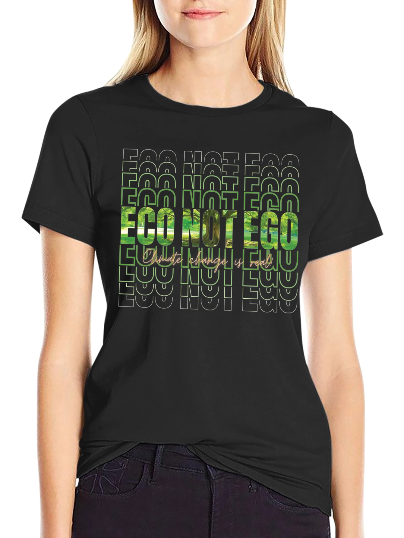Eco Not Ego Graphic Tee - Climate Change Awareness
