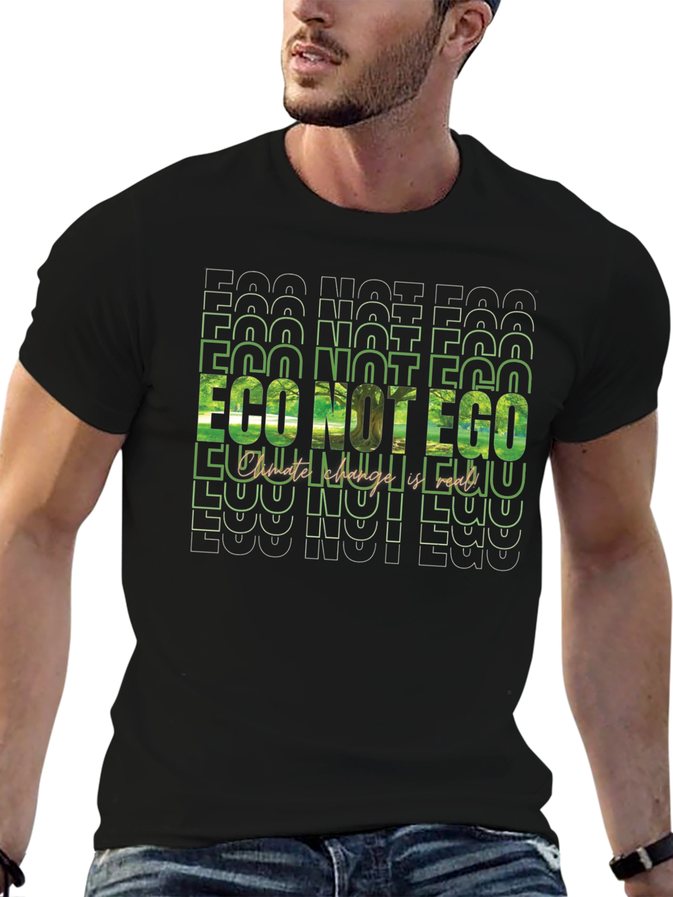 Eco Not Ego Graphic Tee - Climate Change Awareness