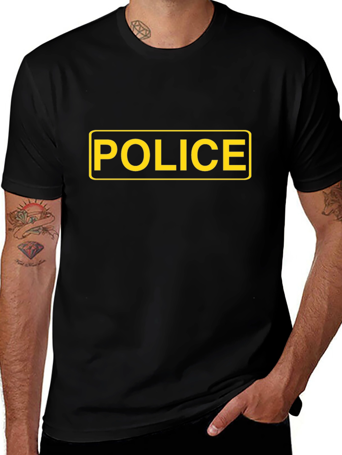 Police Graphic T-Shirt - Black