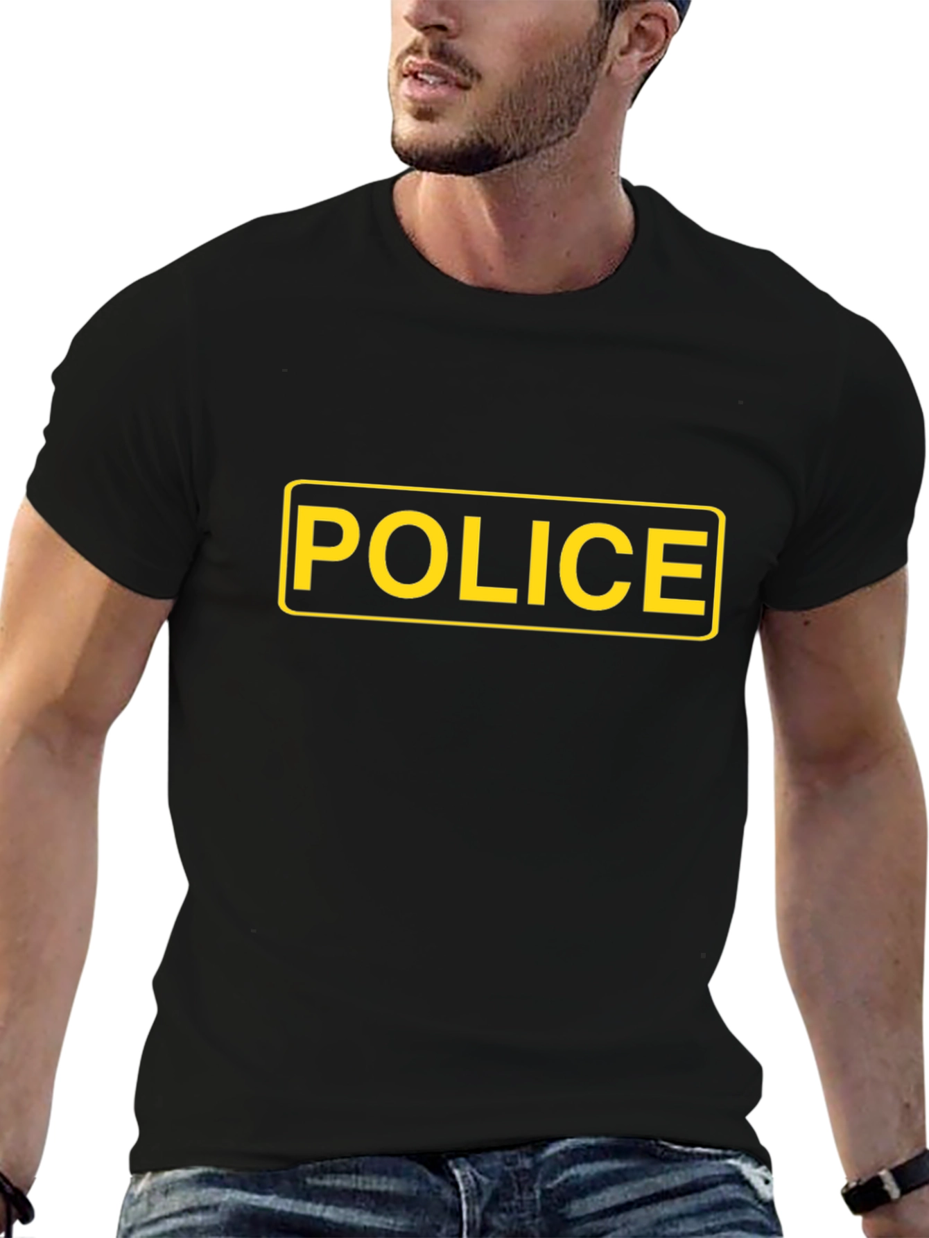 Police Graphic T-Shirt - Black