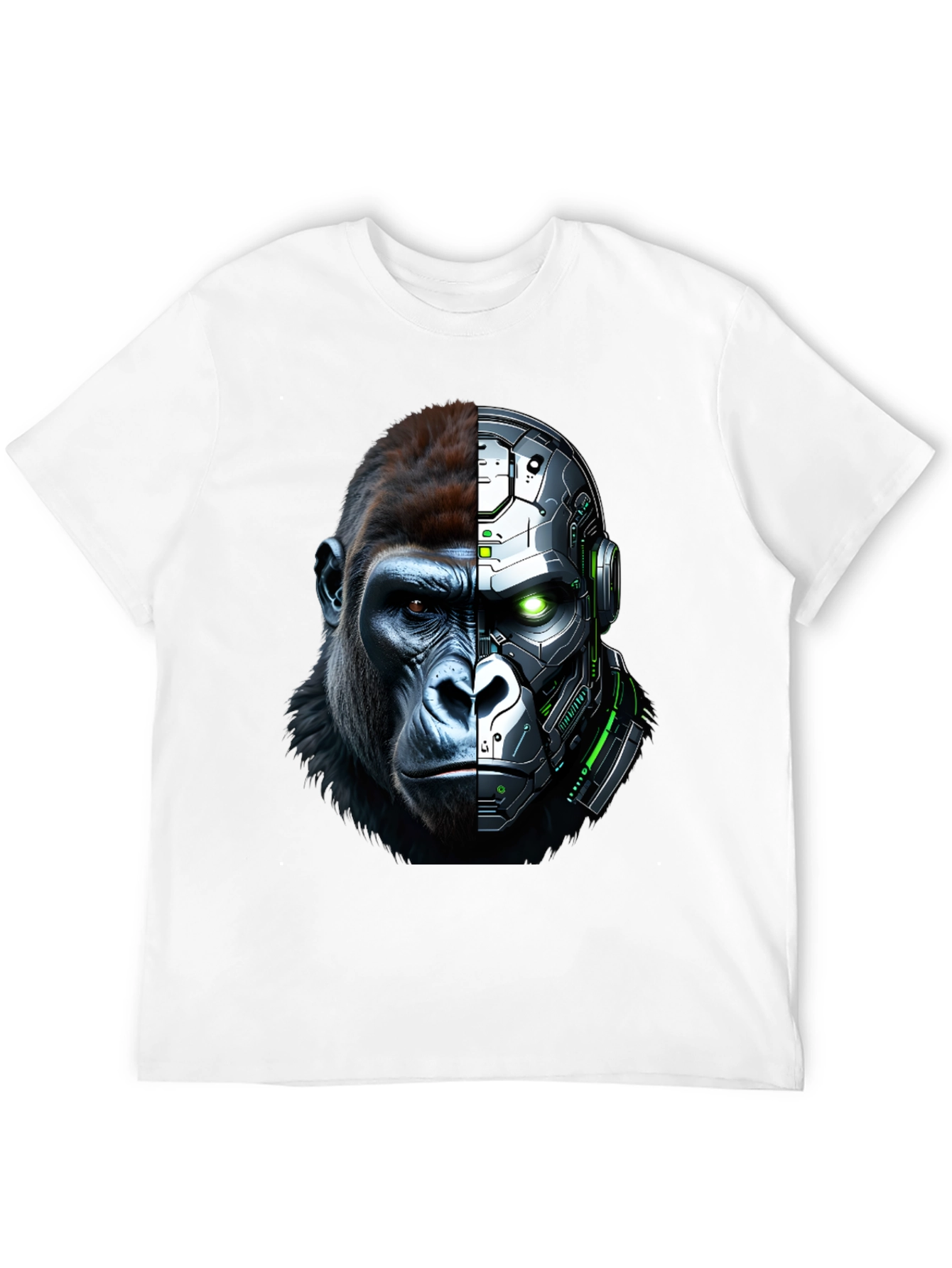 Cyber Gorilla Graphic T-Shirt - Futuristic Ape Design
