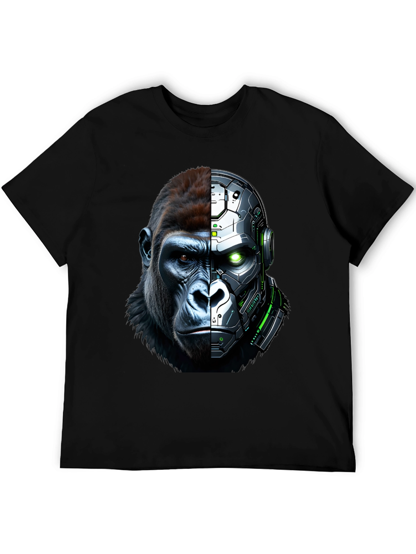 Cyber Gorilla Graphic T-Shirt - Futuristic Ape Design