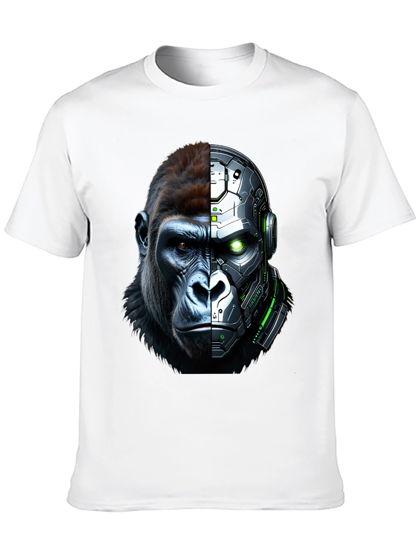 Cyber Gorilla Graphic T-Shirt - Futuristic Ape Design