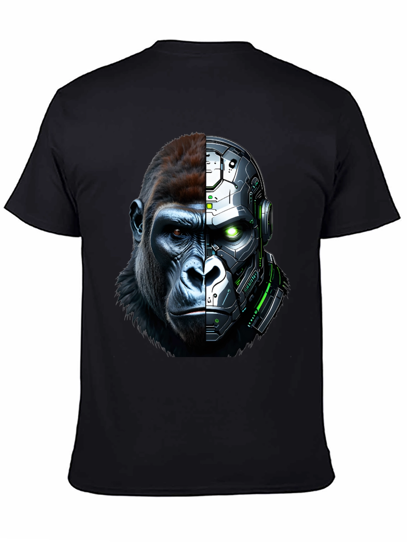 Cyber Gorilla Graphic T-Shirt - Futuristic Ape Design