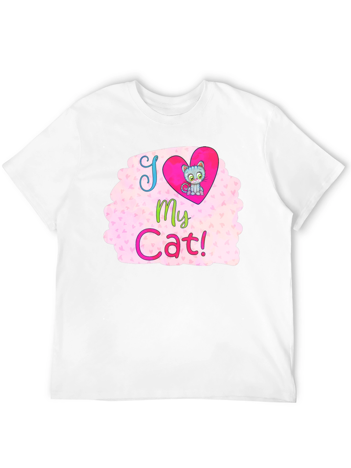 I Love My Cat Graphic T-Shirt