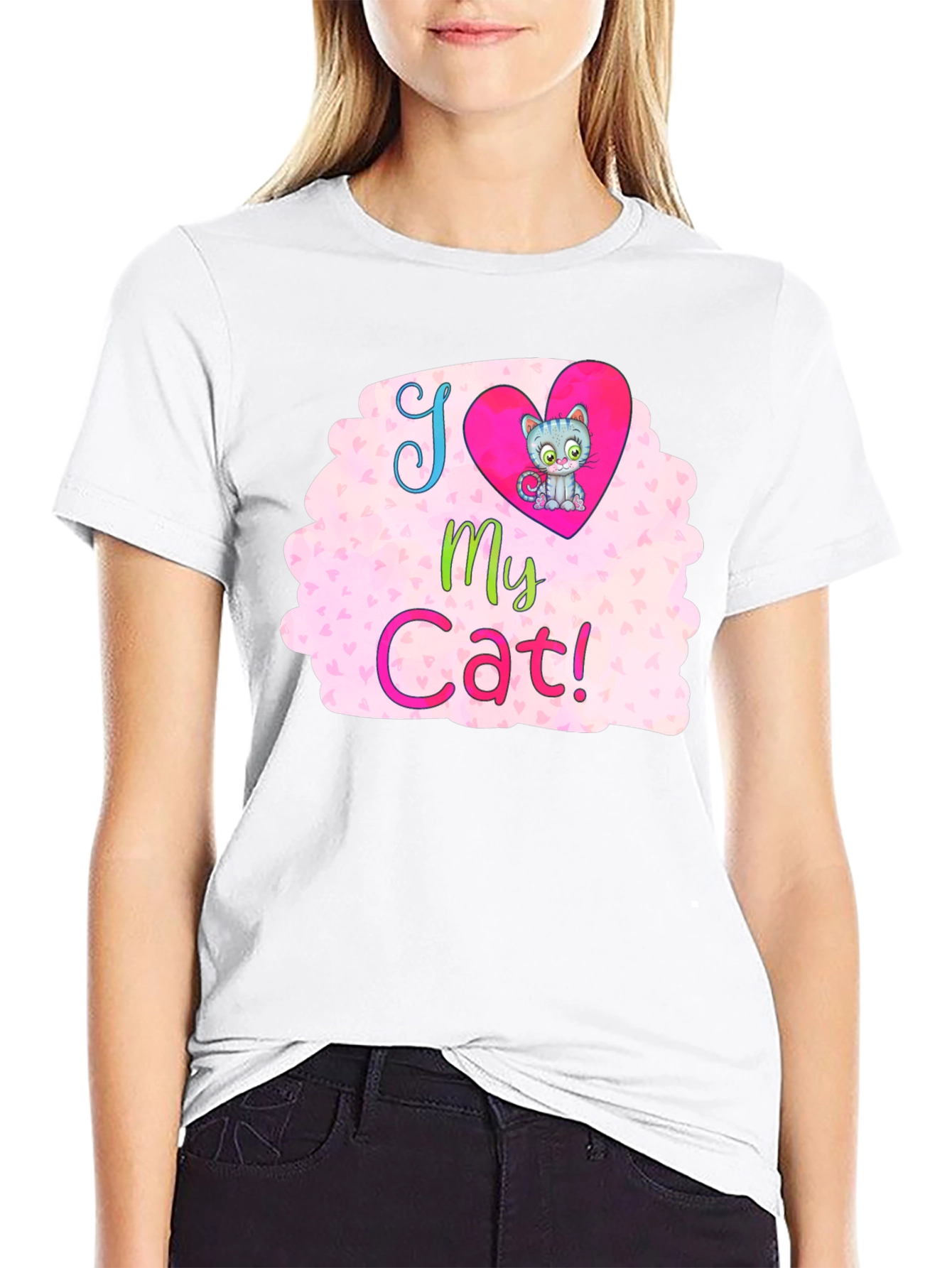 I Love My Cat Graphic T-Shirt