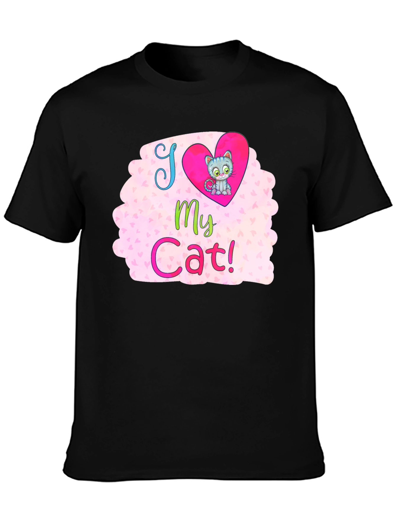 I Love My Cat Graphic T-Shirt