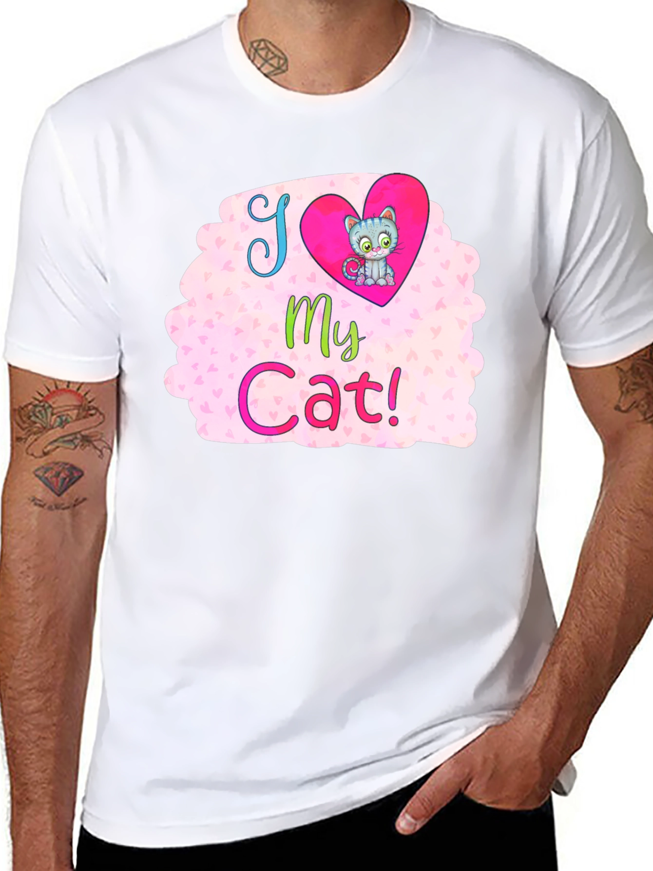 I Love My Cat Graphic T-Shirt