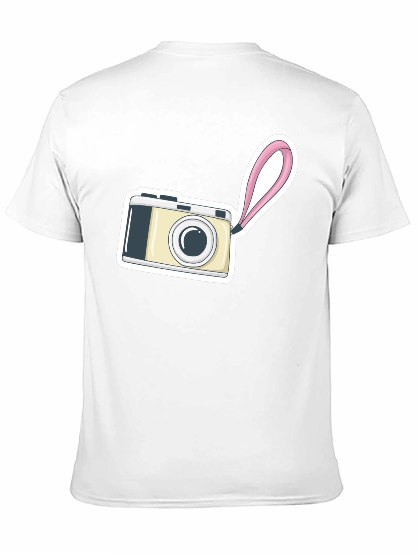 Black T-Shirt with Camera Graphic Print