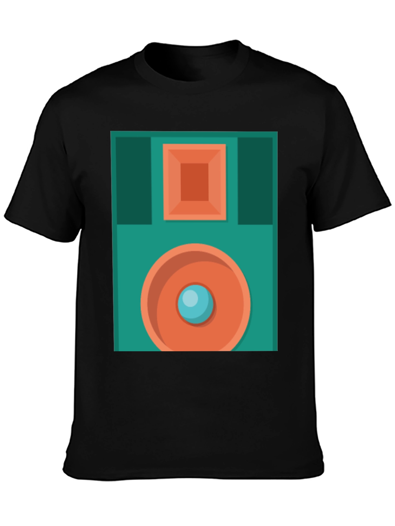 Retro Floppy Disk Graphic T-Shirt - Black