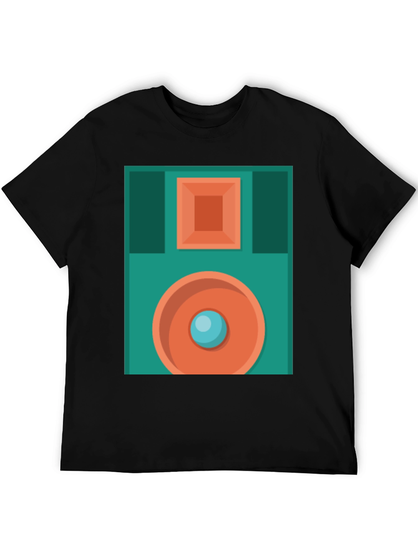 Retro Floppy Disk Graphic T-Shirt - Black