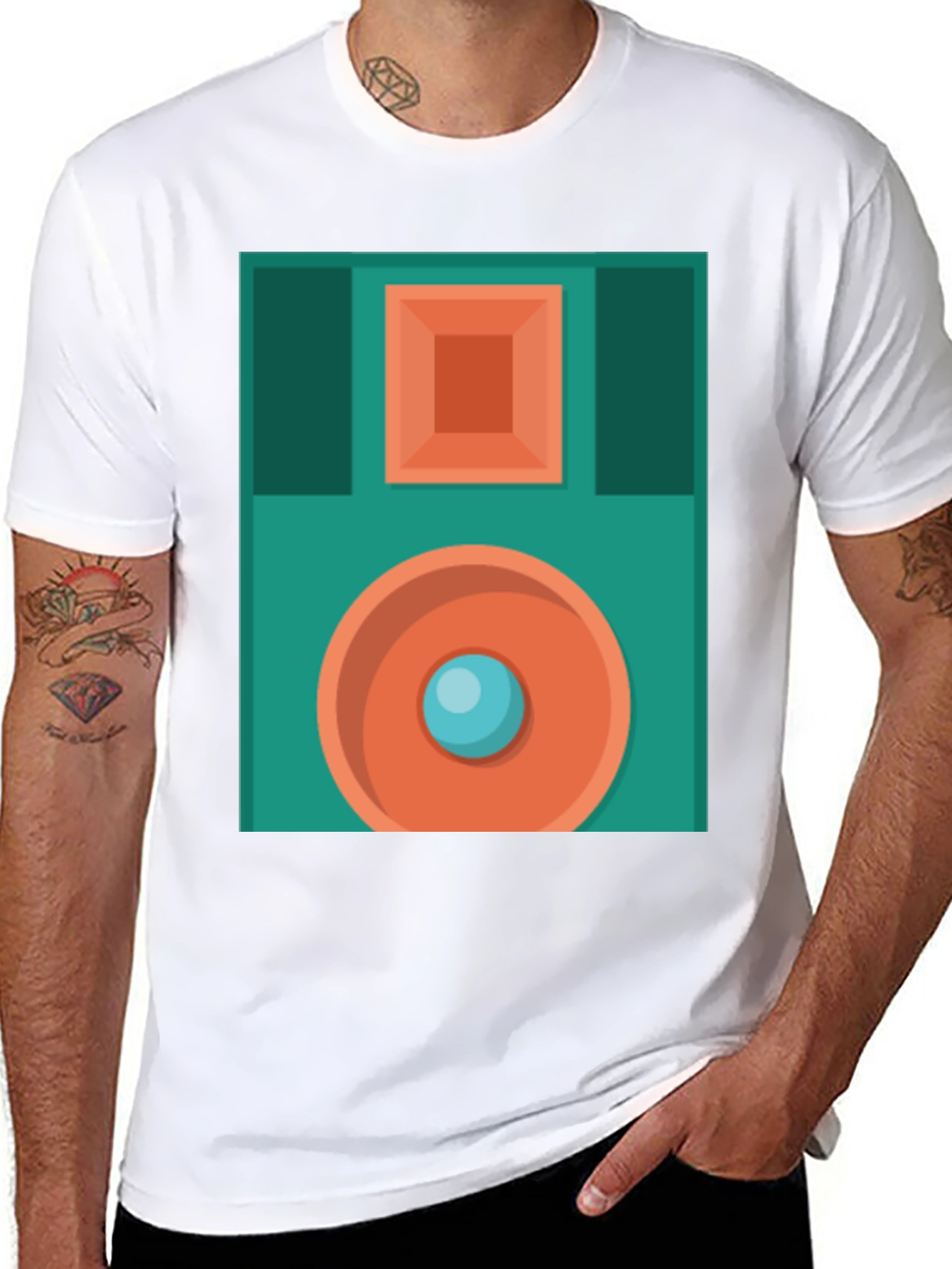 Retro Floppy Disk Graphic T-Shirt - Black