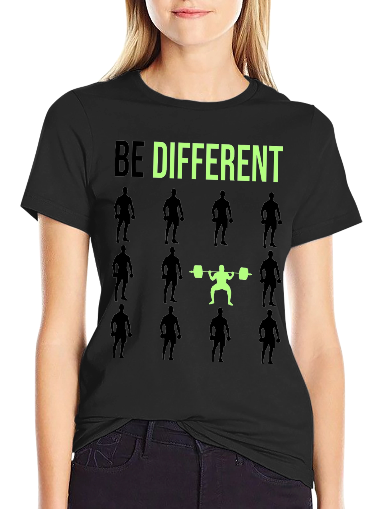 Be Different Gym T-Shirt Weightlifting Squat Fitness Tee